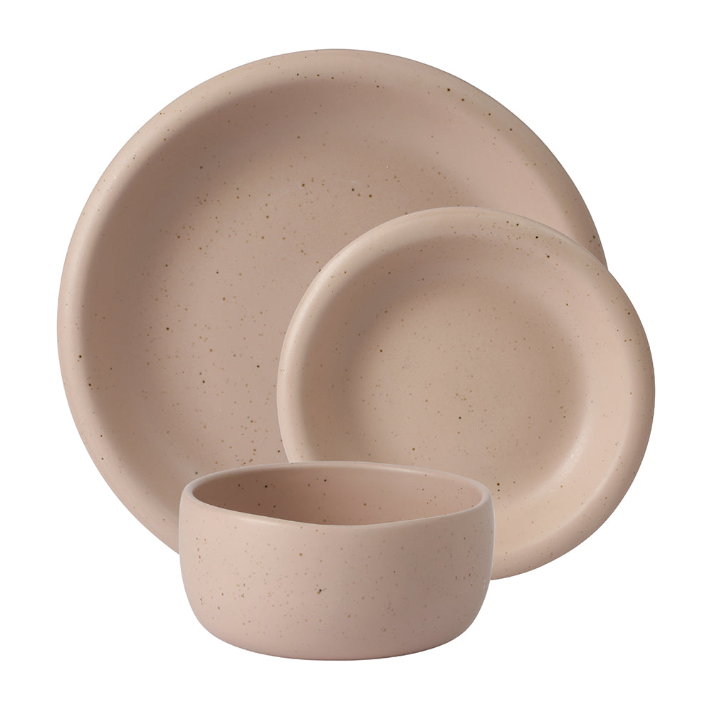 Bloomhouse Corcisa Clay 12 Piece Stoneware Reactive Glaze Dinnerware Set