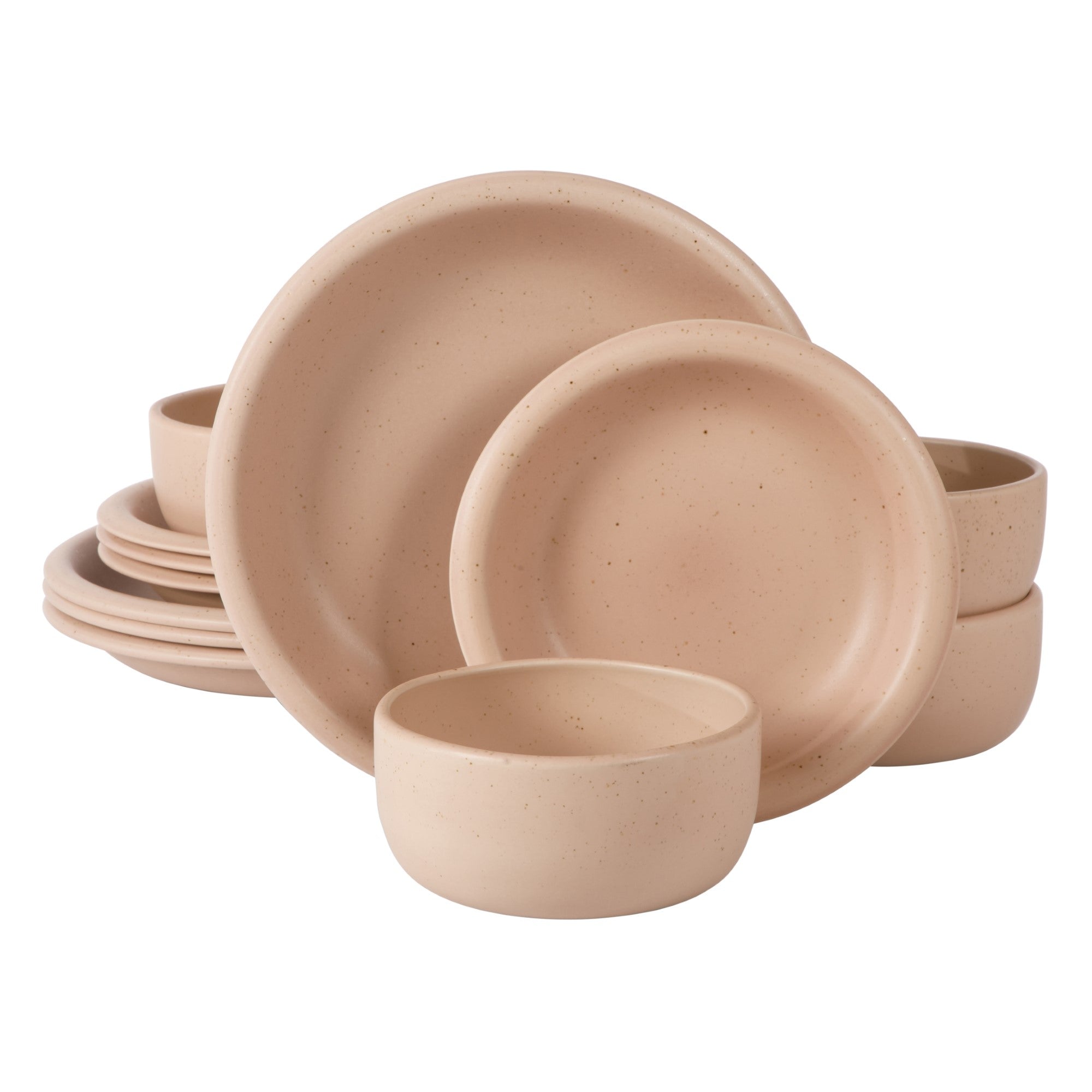 Bloomhouse Corsica Clay 12 Piece Stoneware Reactive Glaze Dinnerware Set