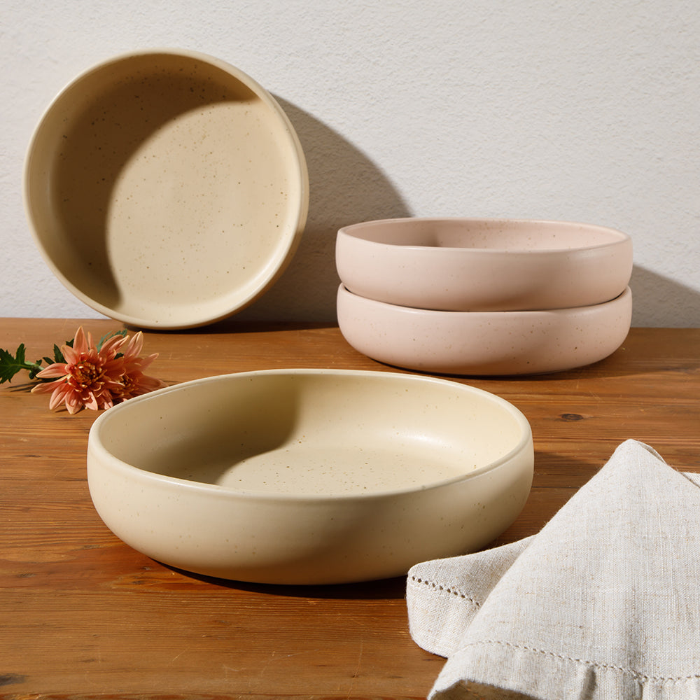 Bloomhouse Corcisa Clay 4 Piece Meal, Dinner, Pasta Bowl Set