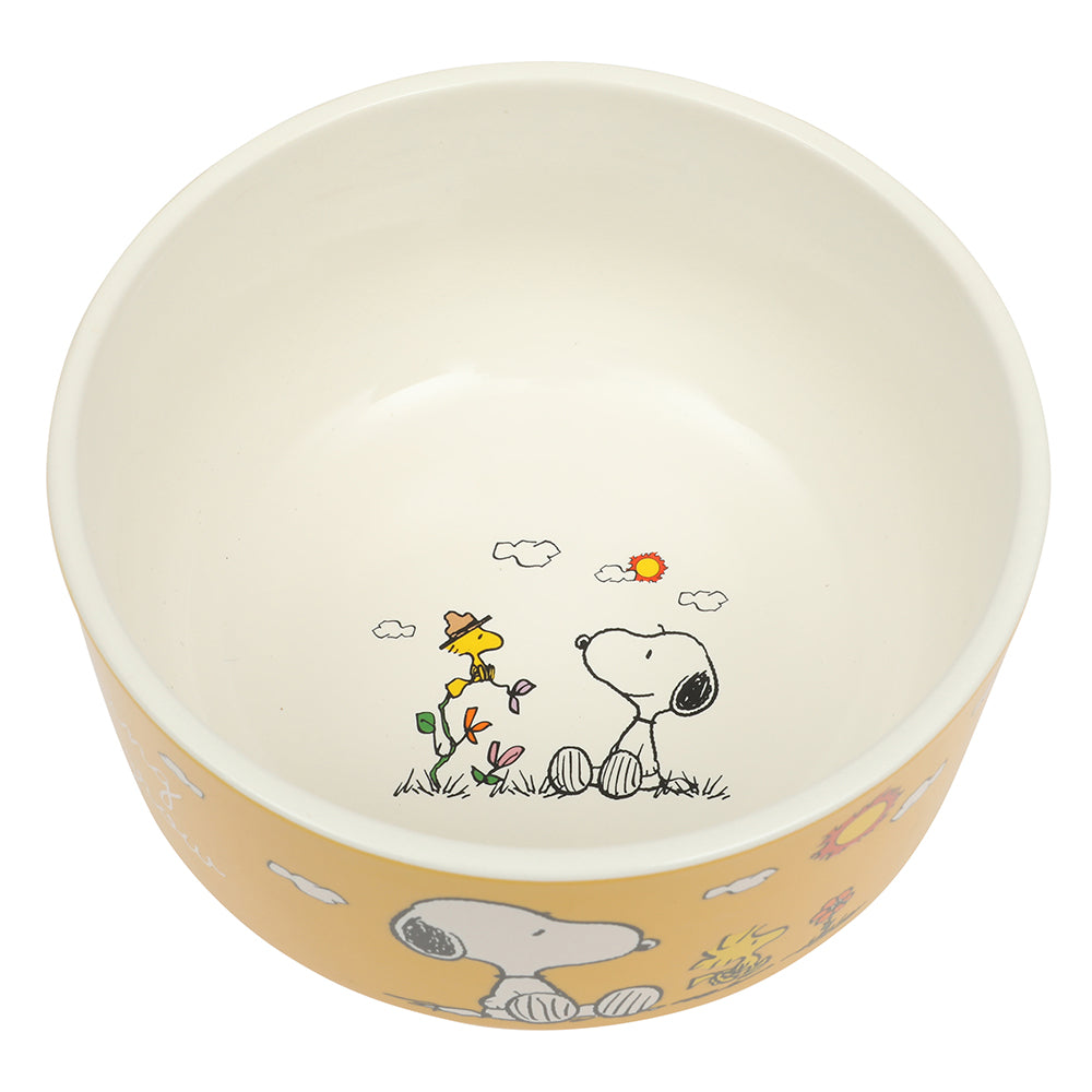 Peanuts Snoopy 6 Pack Stackable 5.5" Decorated Stoneware Bowl Set W/ Plate