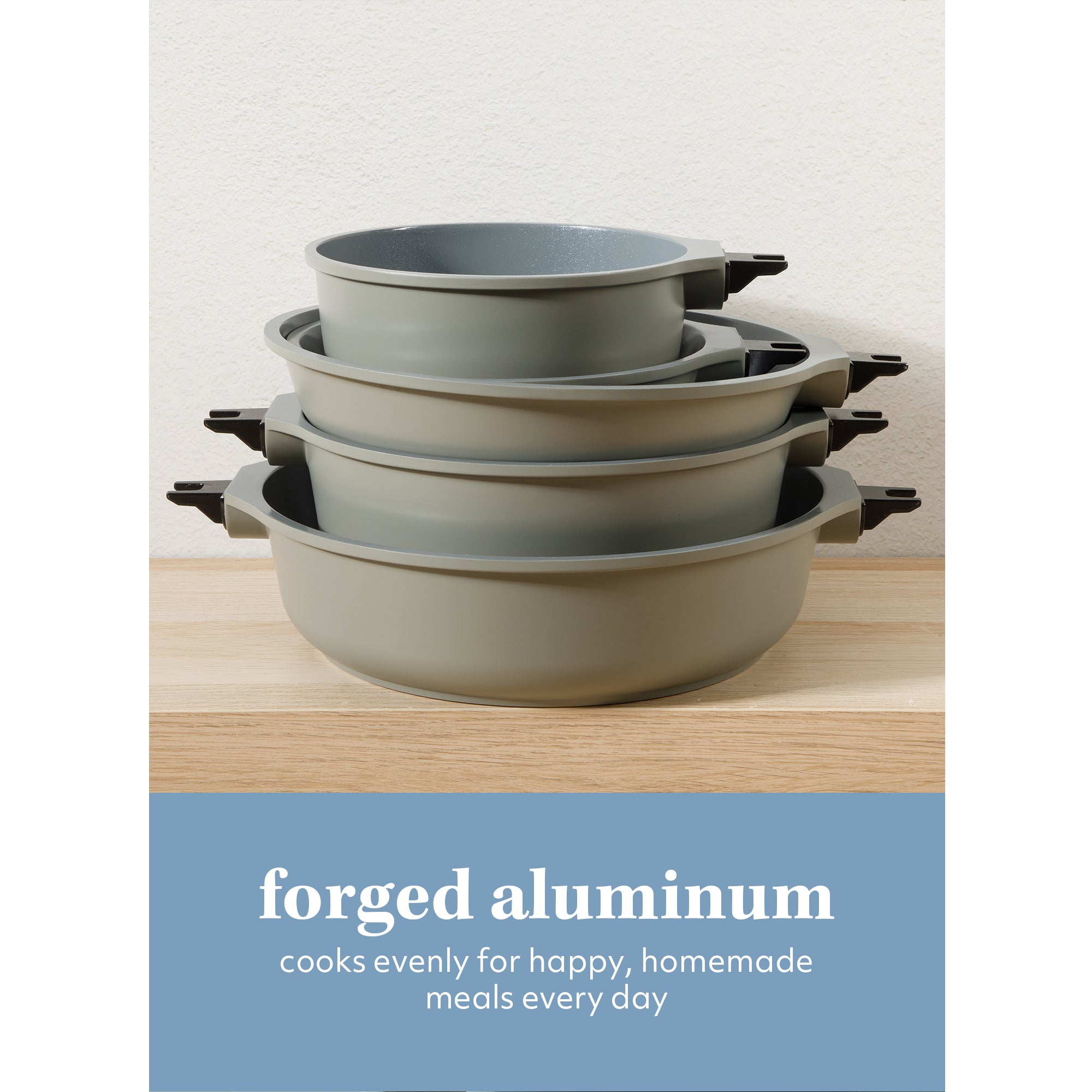 Sur La Table Kitchen Essentials 13 Piece Detachable Handle Pots and Pans Premium PFA Free Premium Ceramic Induction Cookware Set