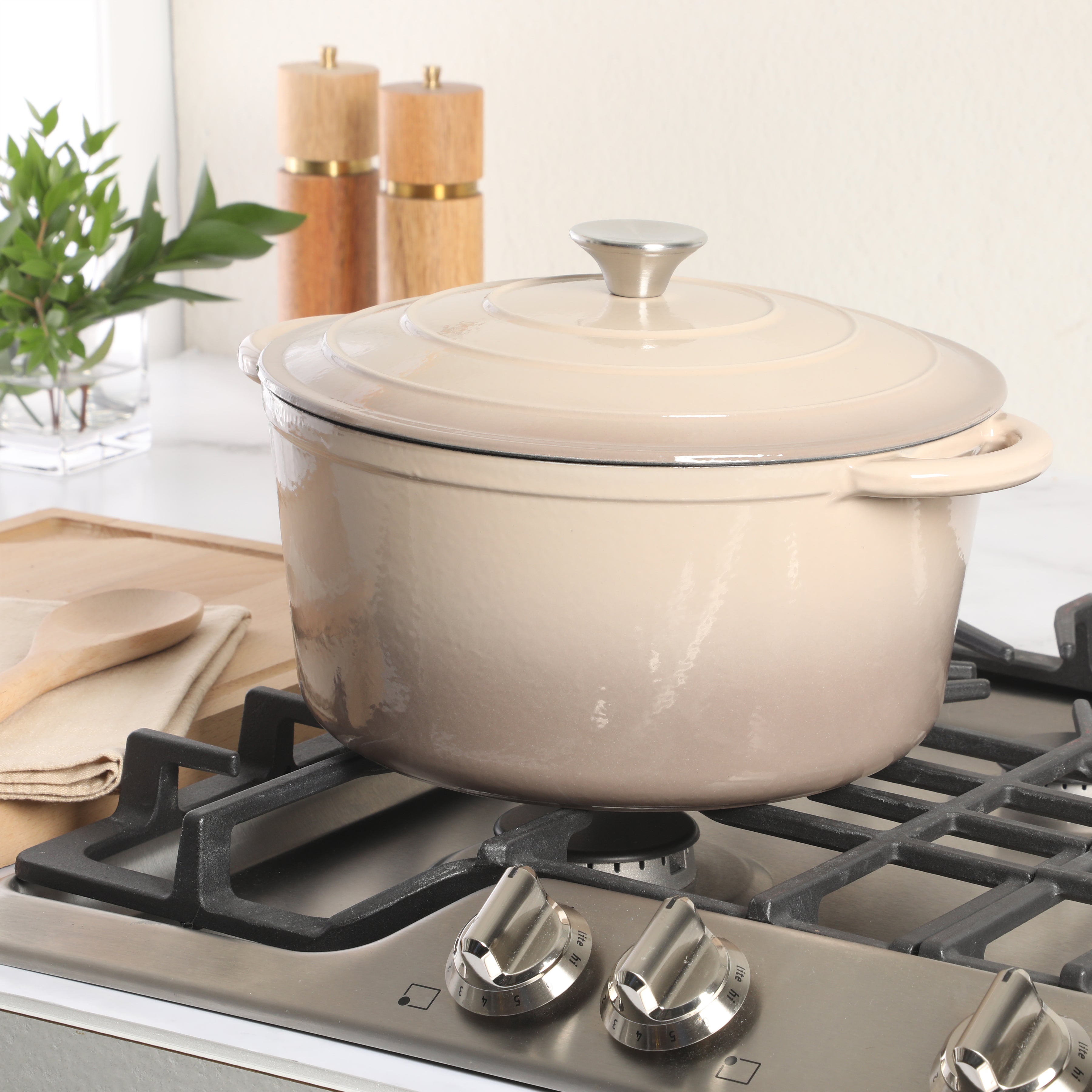 Gibson Home Addlestone 7 Quart Enameled Cast Iron Dutch Oven
