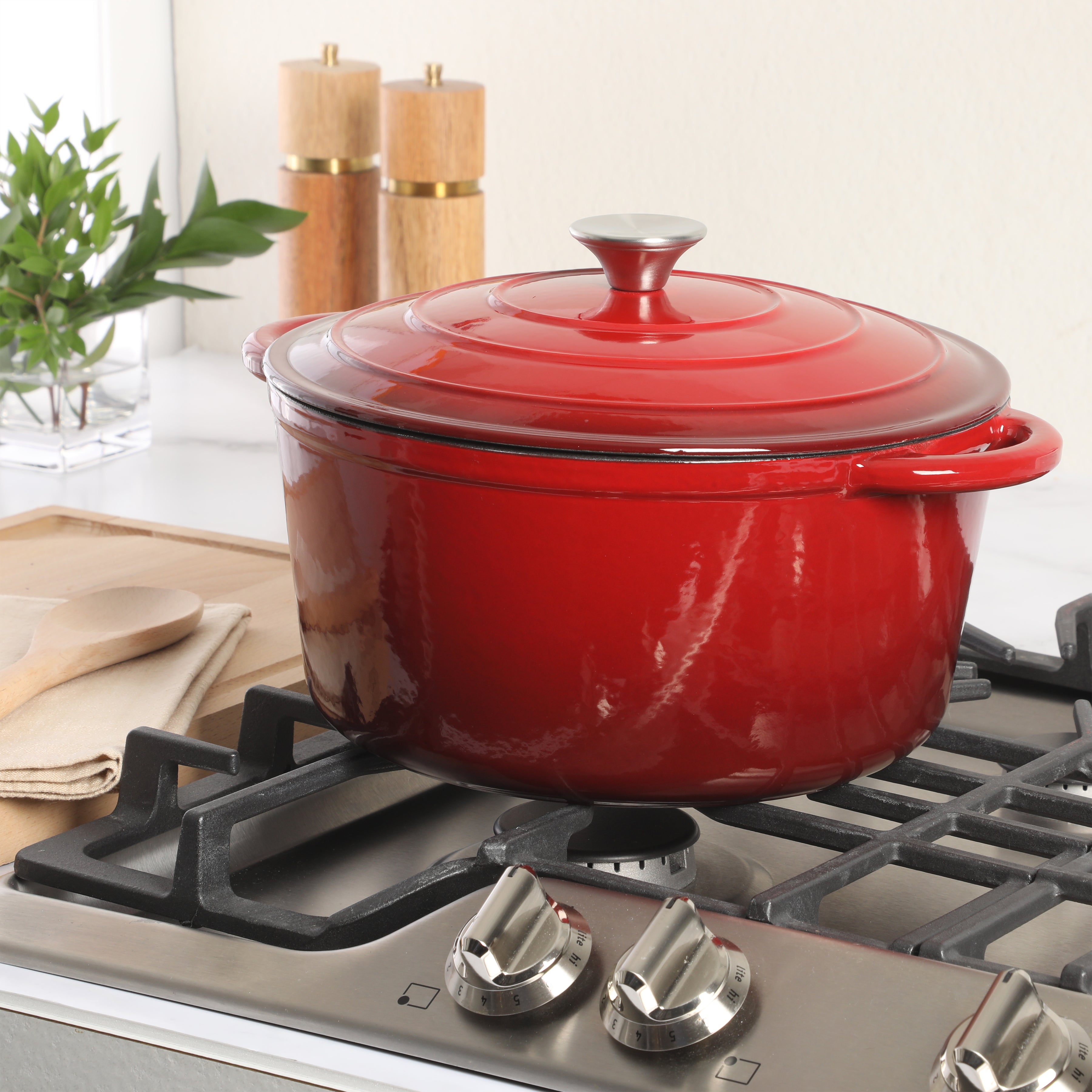 Gibson Home Addlestone 7 Quart Enameled Cast Iron Dutch Oven