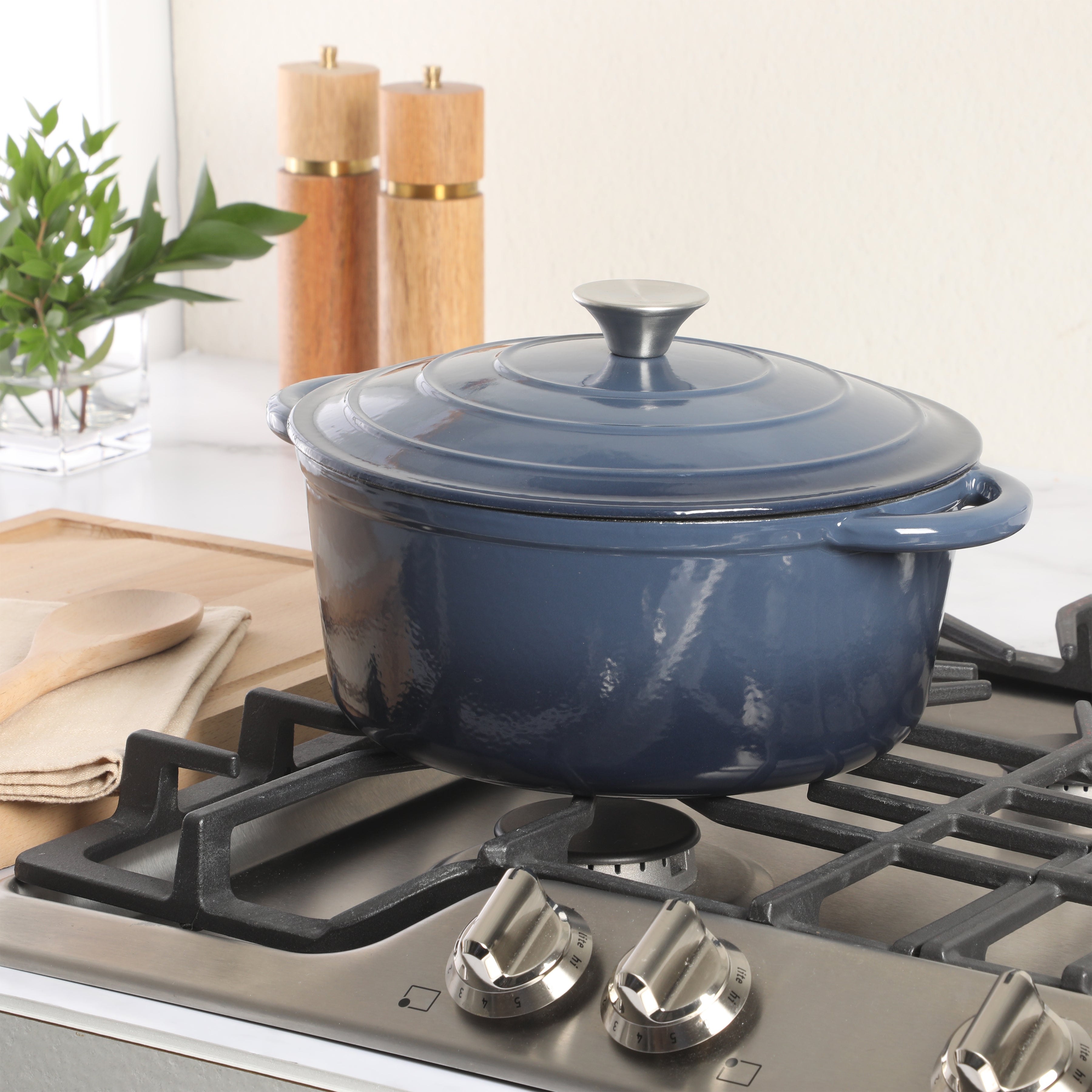 Gibson Home Addlestone 5 Quart Enameled Cast Iron Dutch Oven