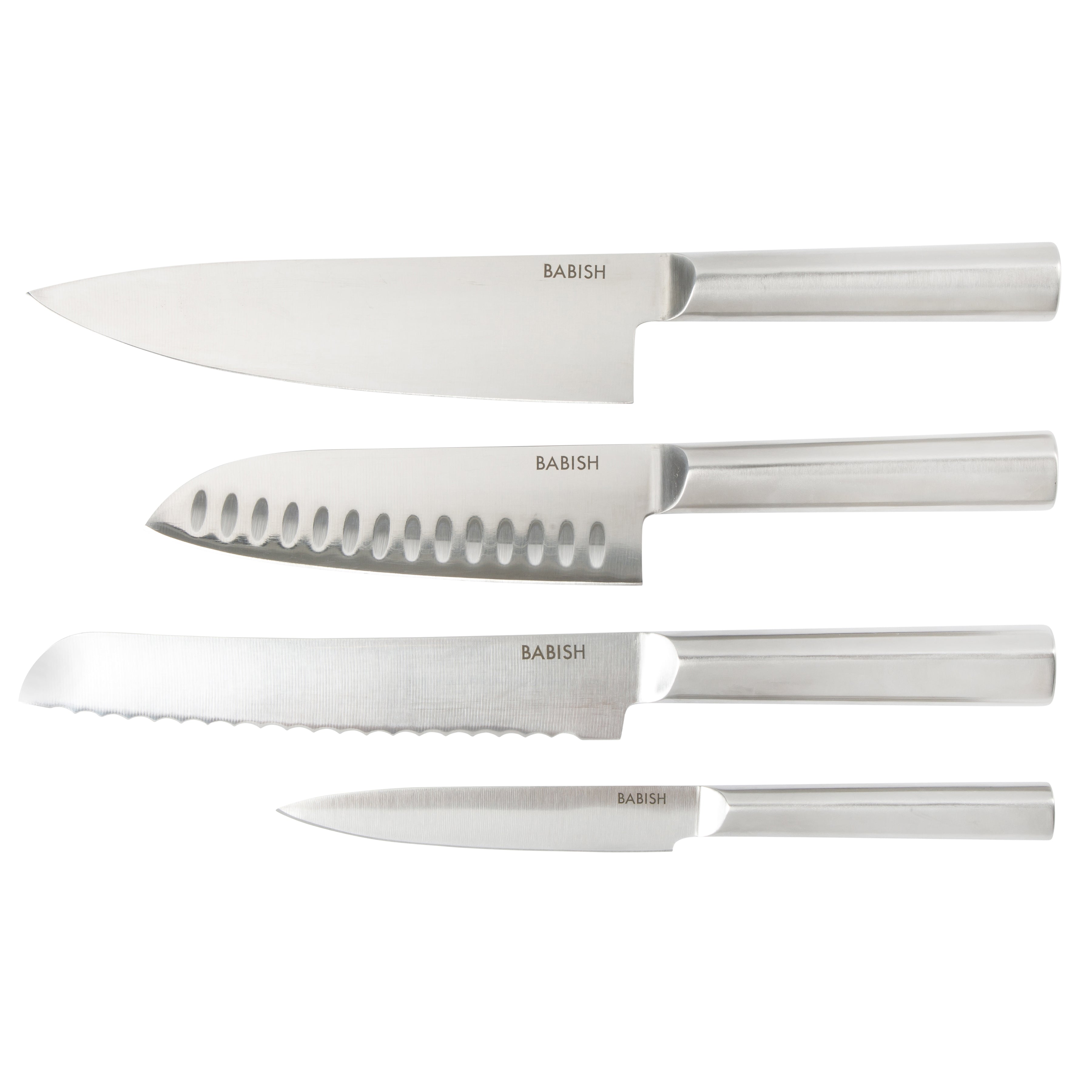 Babish 5 Piece 1.4116 German Steel Magnetic Knife Block Set  Babish 5-Piece Forged Kitchen Knife Block Set – 1.4116 German Steel Cutlery with Magnetic Knife Holder – Professional Chef Knife Set