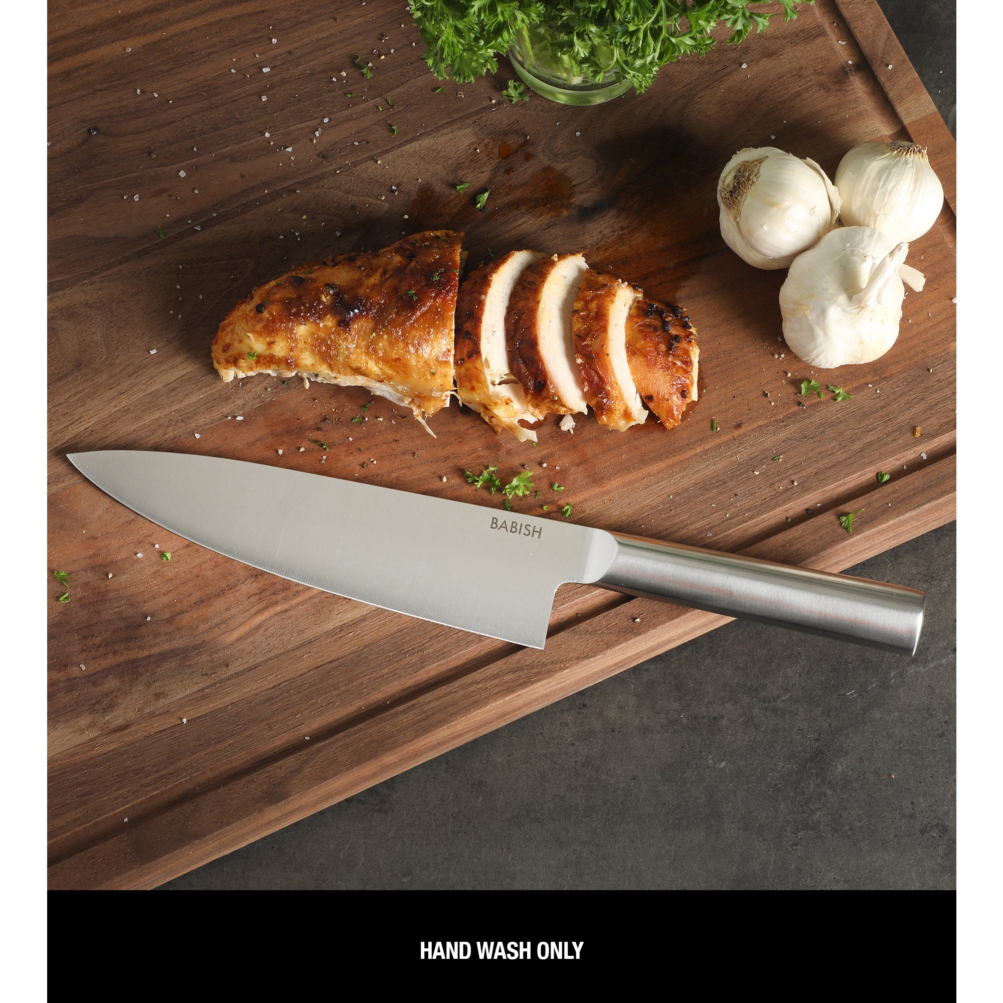 Babish 8-Inch Chef Knife – High-Carbon 1.4116 German Steel Kitchen Knife, Full-Tang Razor Sharp Chef’s Blade for Chopping, Slicing, Dicing & Everyday Prep