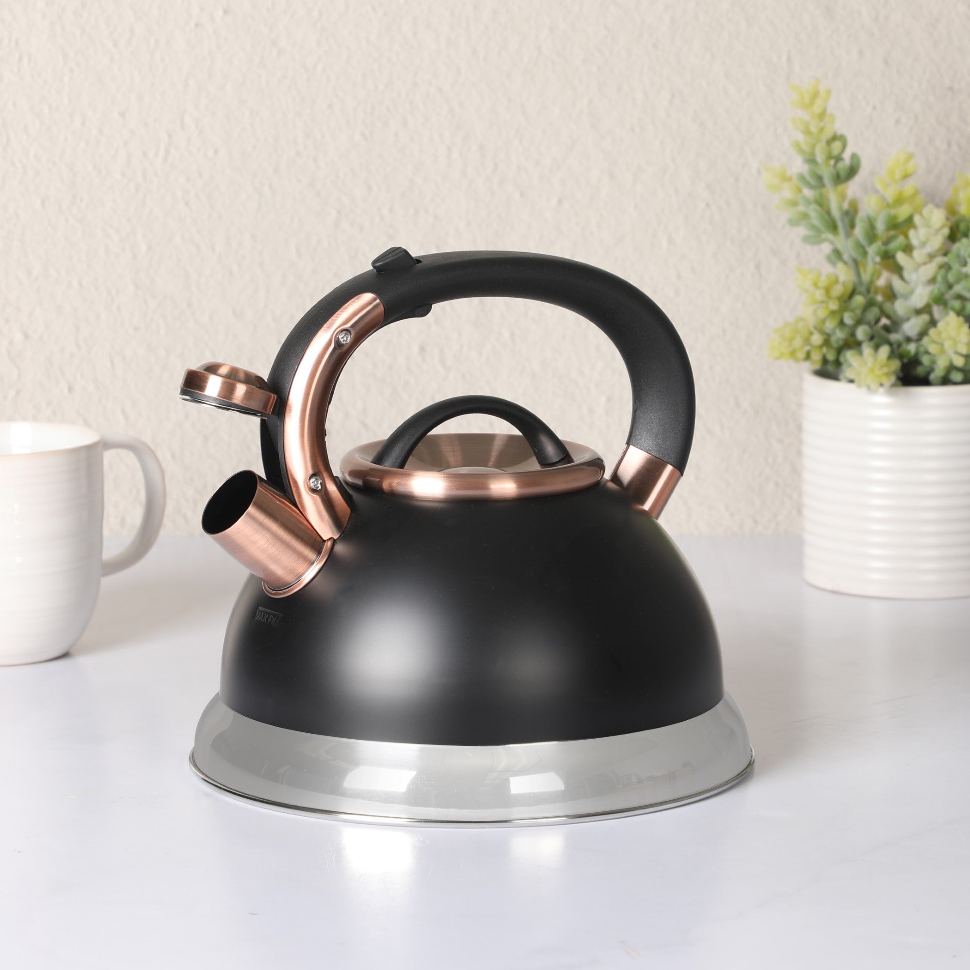銅器　茶托 Mr. Coffee Flintshire 2.2 Quart Large Whistling Stainless Steel Tea Ke