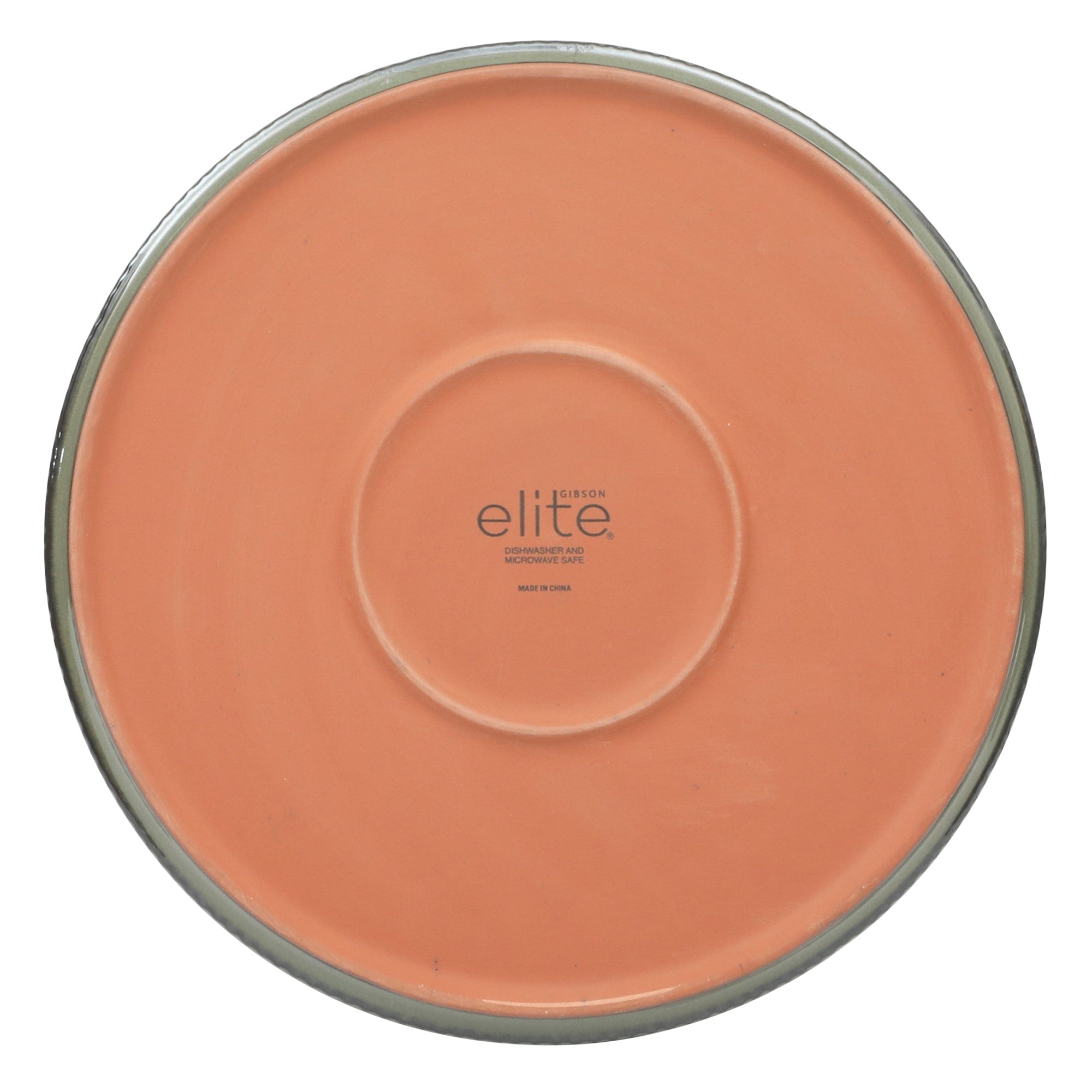 Gibson Elite Townscape 12 Piece (Service for 4) Plates and Bowls Reactive Glaze Embossed Round Dishes Terracotta Dinnerware Set