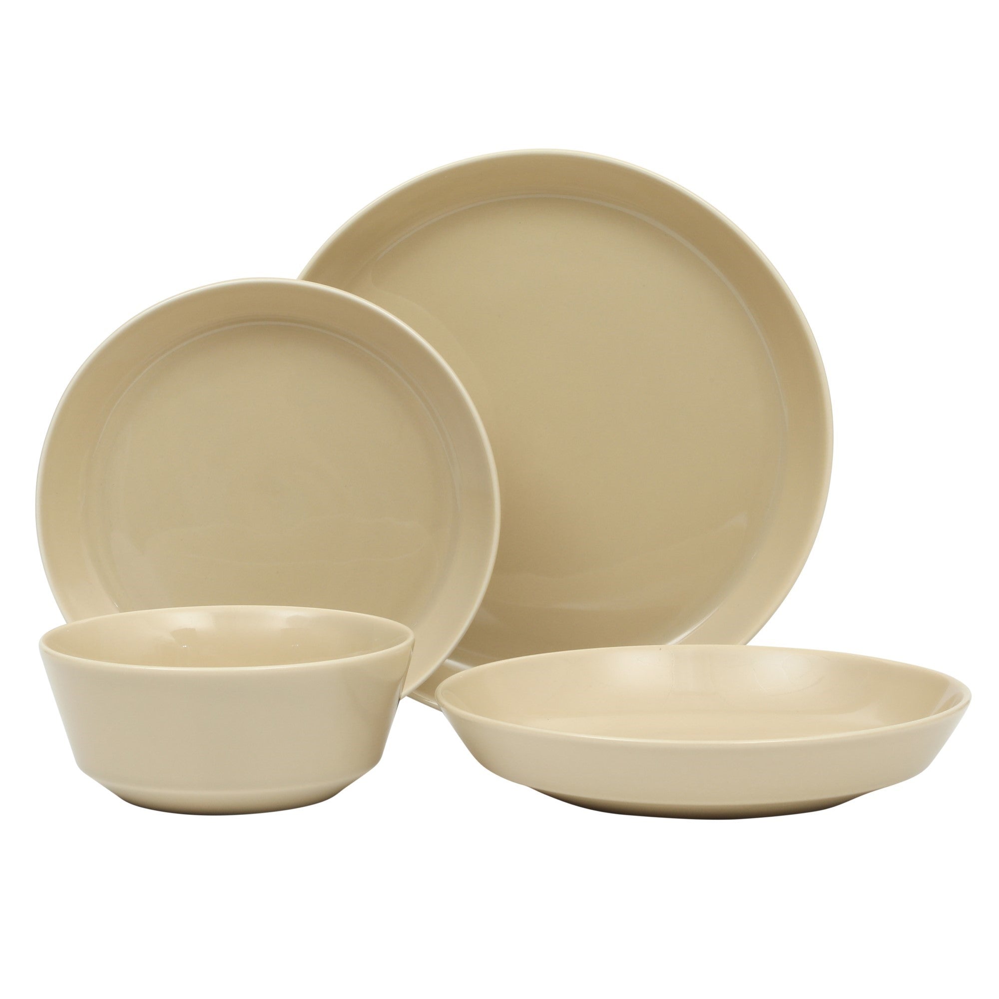 Gibson Home Summer Shades 16 Piece Plates and Bowls Dishes Service for 4 Porcelain Dinnerware Set