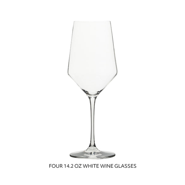 Sur La Table Kitchen Essentials Crystal Clear 18 OZ 4 Pack All Purpose  White Wine Glass With Modern Curve Silhouette