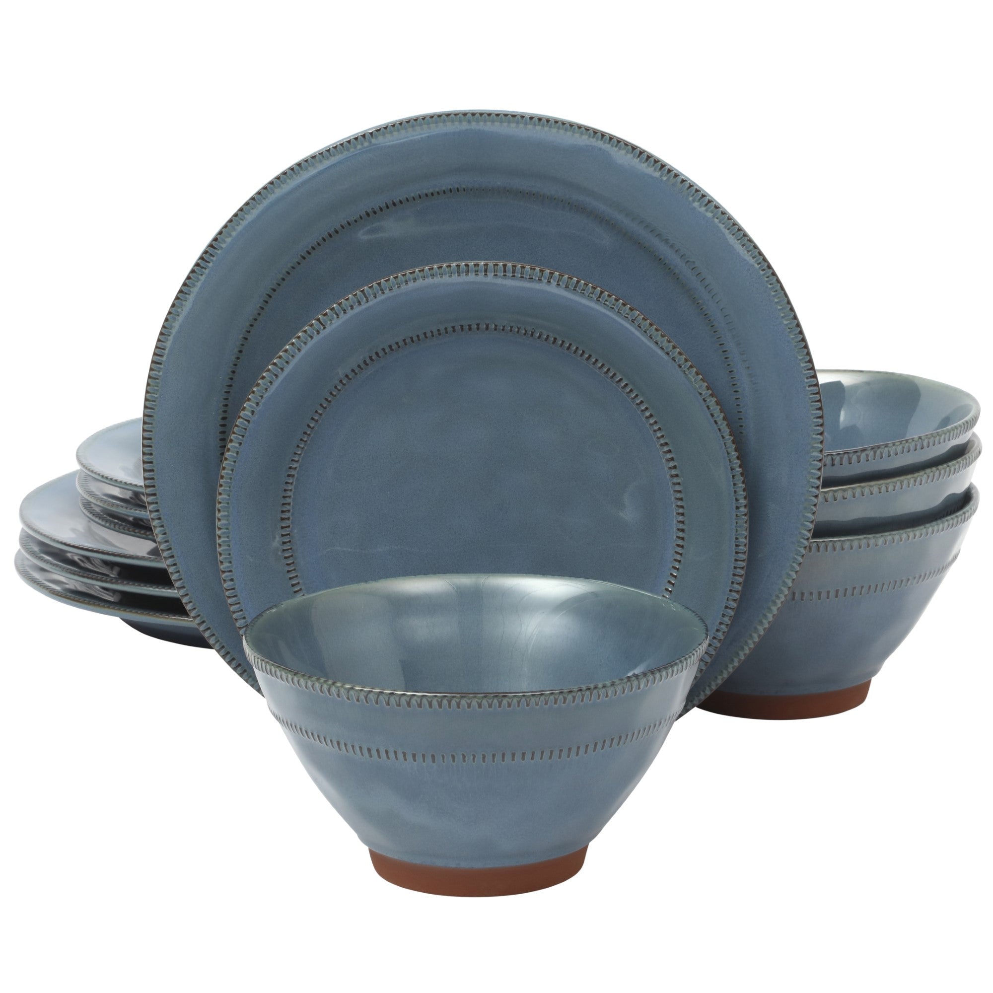 Gibson Elite Terranea 12-Piece Reactive Terracotta Dinnerware Set