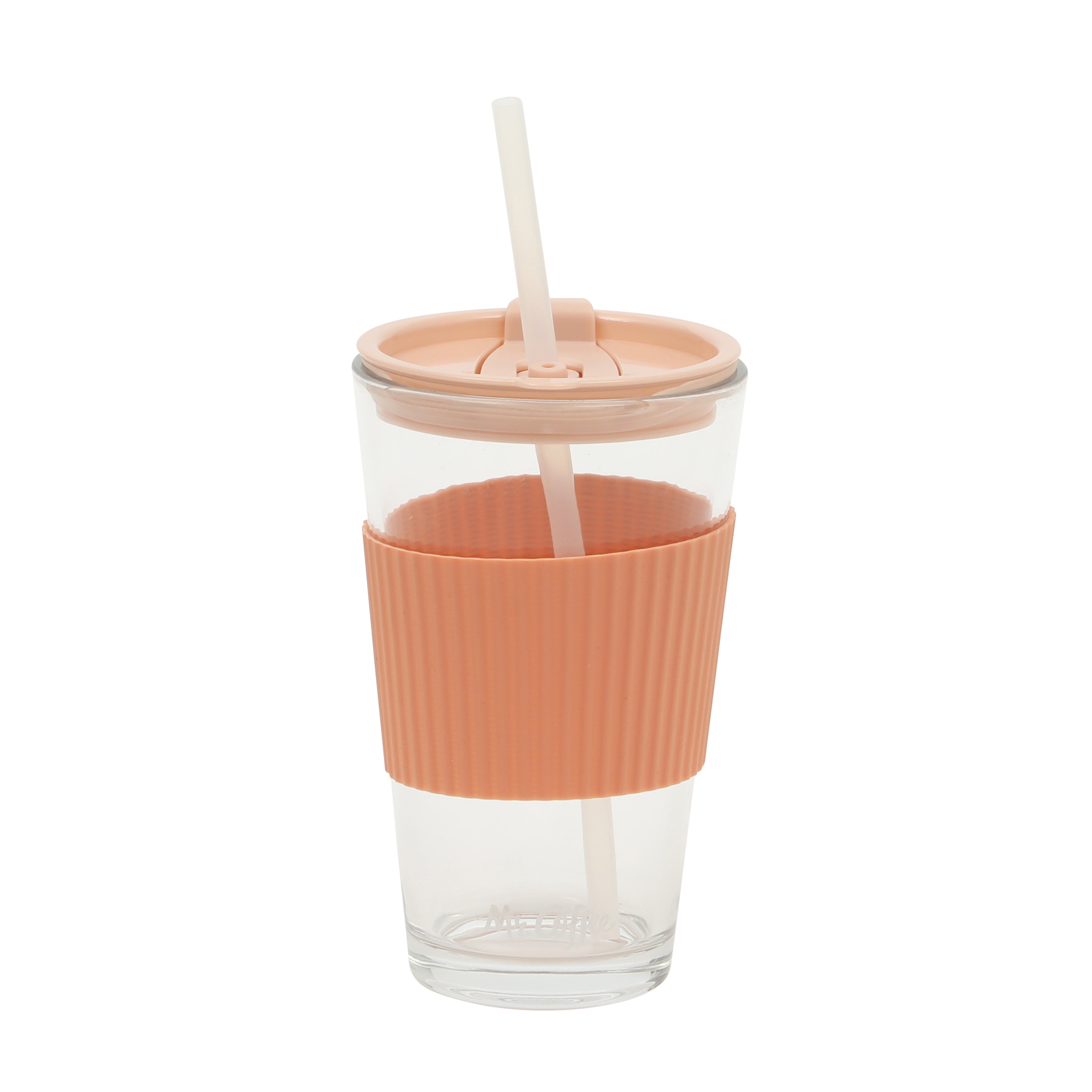 Mr. Coffee Sip Savvy 4-Pack 15oz Glass Tumblers with Lids and Straws – Reusable Iced Coffee Cups – Dishwasher Safe – To-Go Drinkware Water Glasses