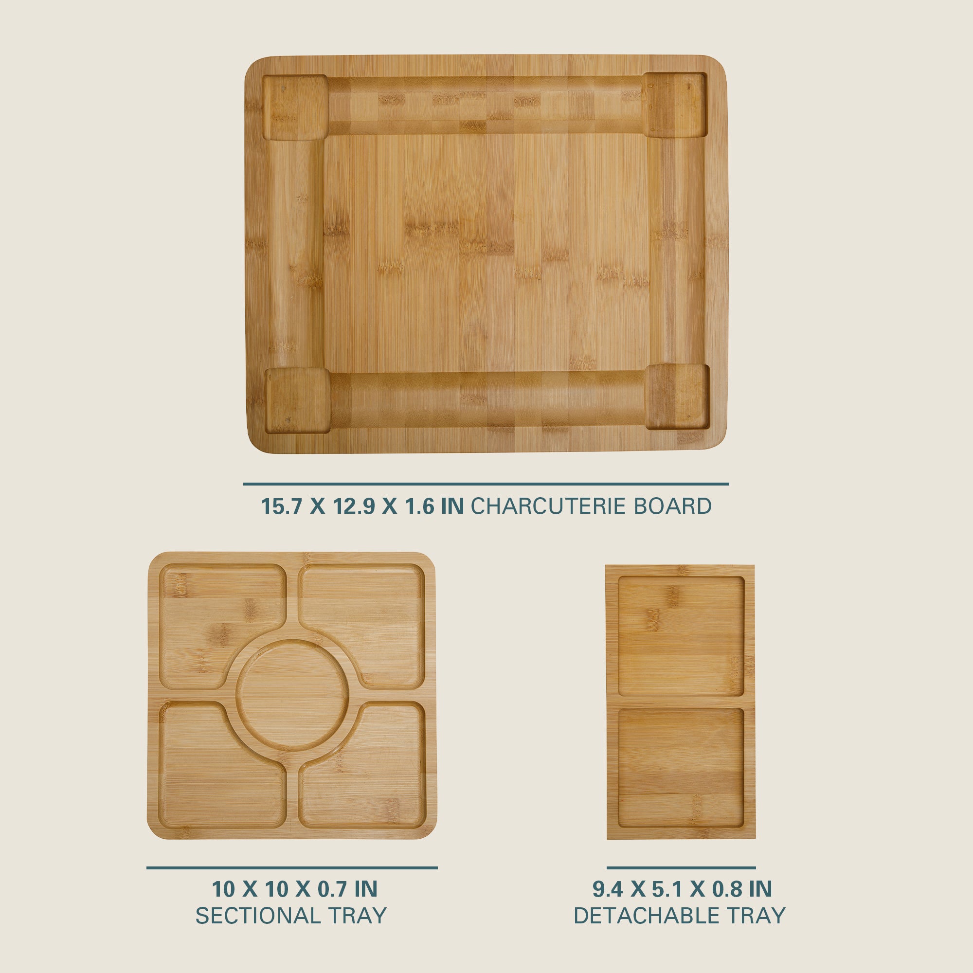 Gibson Home Rustic Inspirations 18-Piece Bamboo Charcuterie Board Set for Serving – Large Cheese & Fruit Tray with Hidden Drawer, Ceramic Bowls, Utensils – Gift for Entertaining, Housewarming, Holidays