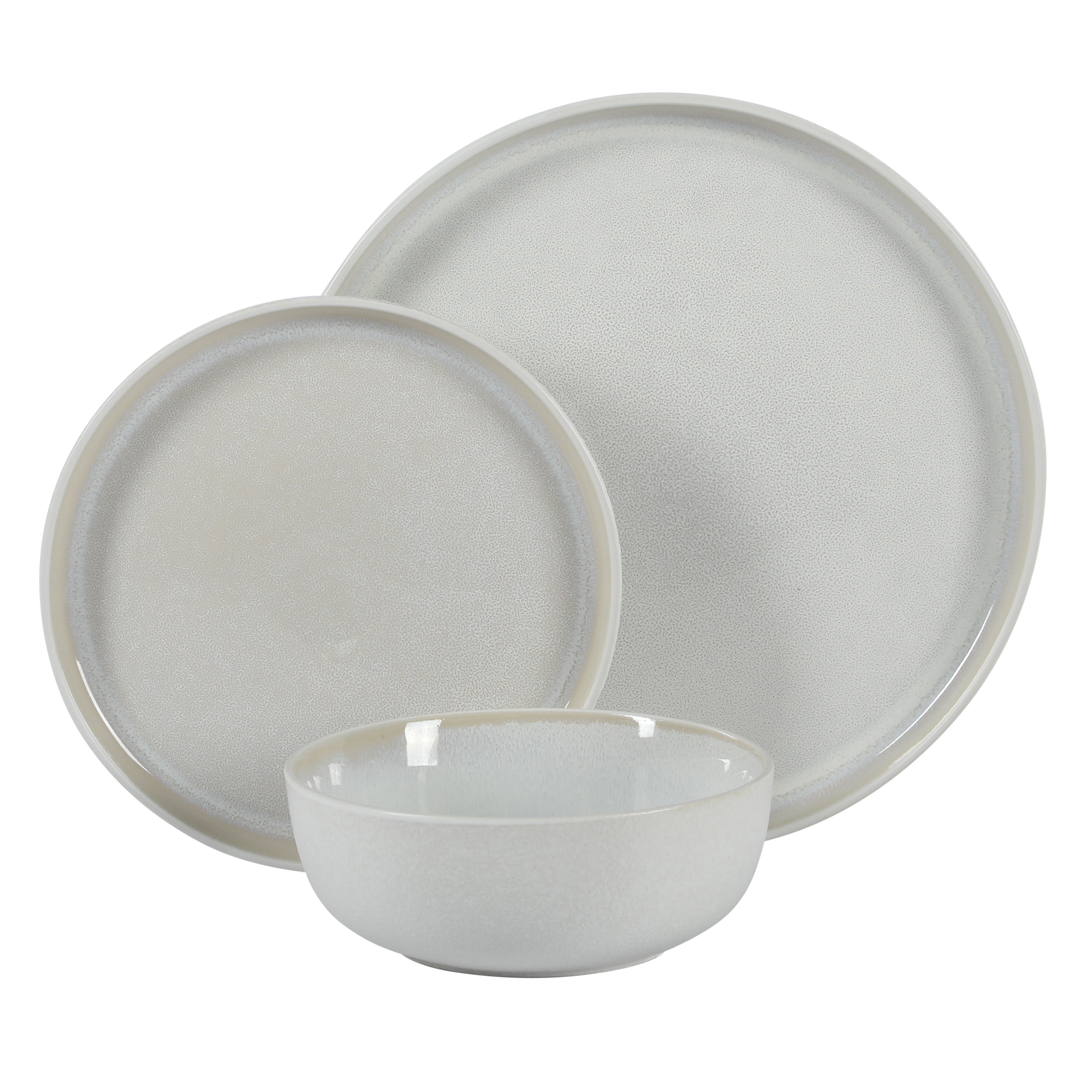 Gibson Elite Tahoe Sunset 12 Piece Stoneware Reactive Glaze (Service for 4) Ceramic Plates and Bowls Dinnerware Set