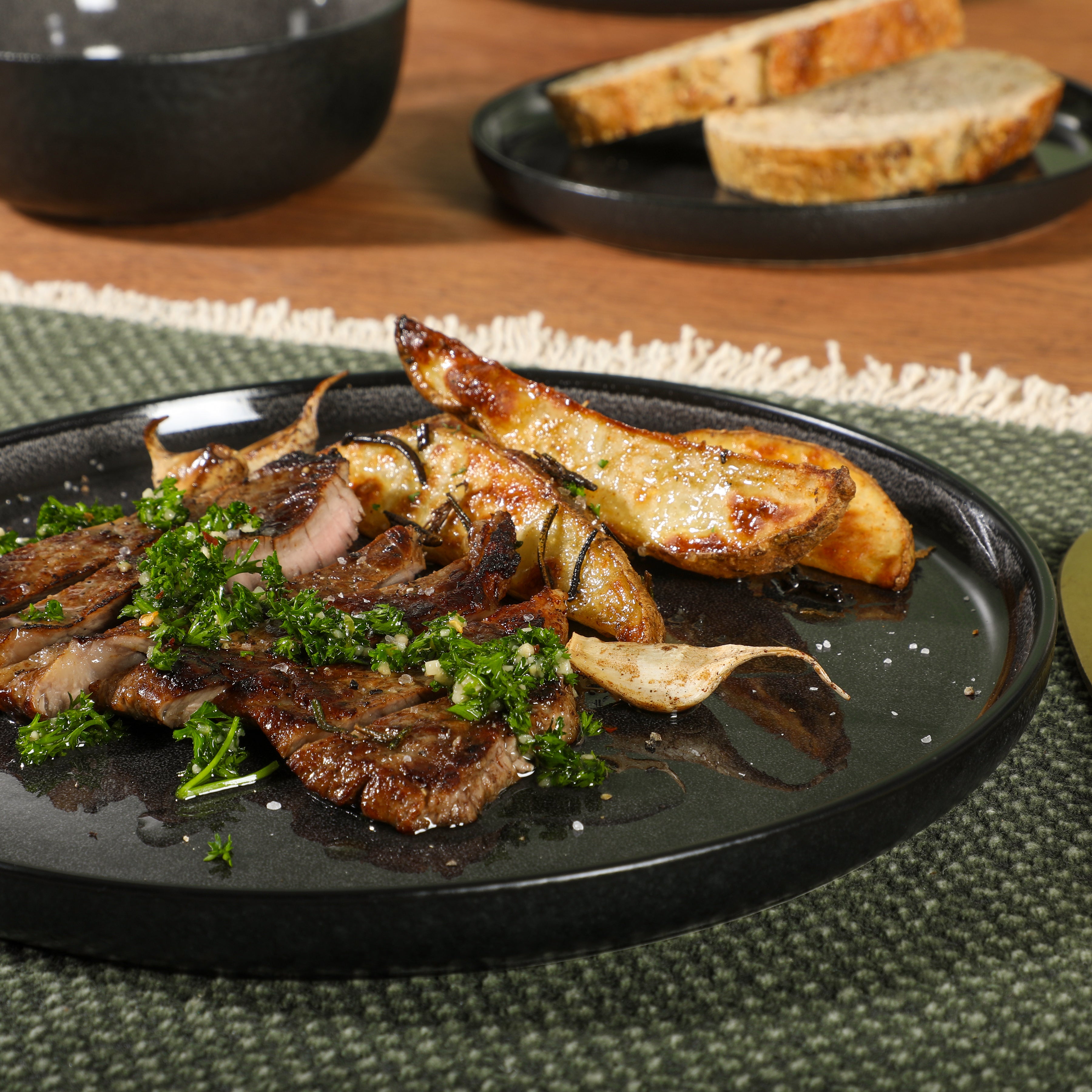 Gibson Elite Tahoe Sunset 12 Piece Stoneware Reactive Glaze (Service for 4) Ceramic Plates and Bowls Dinnerware Set