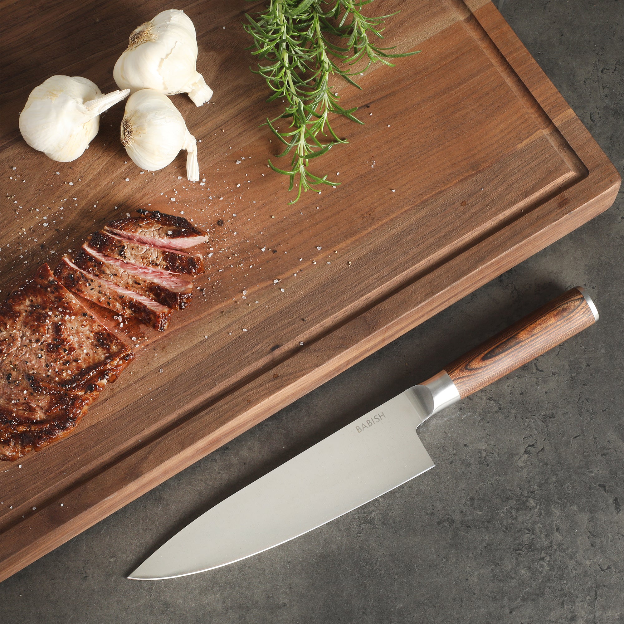 Babish 8-Inch Chef Knife – High-Carbon 1.4116 German Steel Kitchen Knife with Pakka Wood Handle, Full-Tang Razor Sharp Chef’s Blade for Chopping, Slicing, Dicing & Everyday Prep