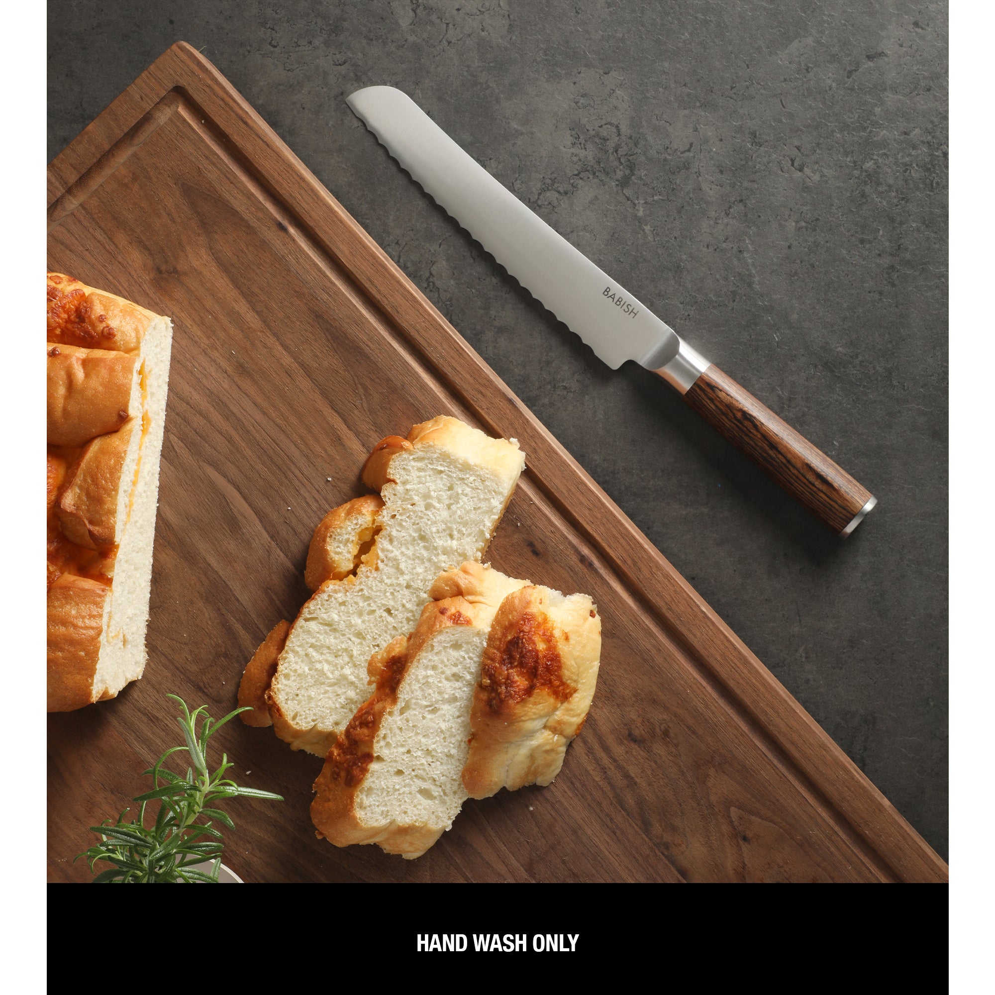 Babish 8-Inch Bread Knife – High-Carbon 1.4116 German Steel Serrated Knife with Pakka Wood Handle, Full-Tang Razor Sharp Kitchen Knife for Slicing Bread, Crusting & Artisan Loaves