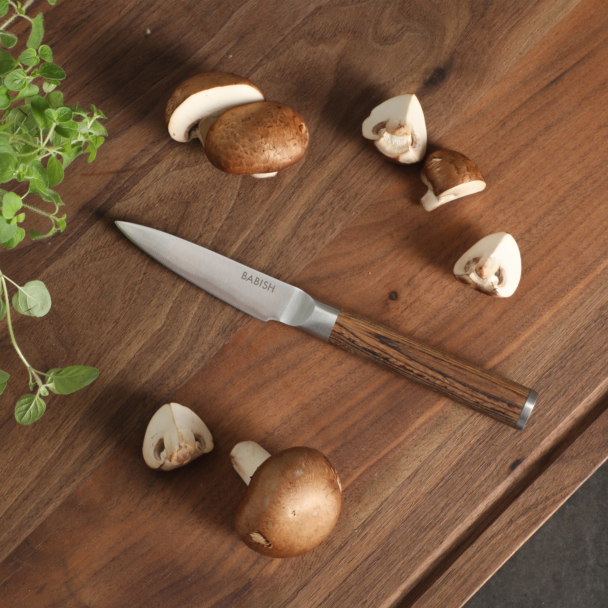 Babish 1.4116 German Stainless Steel Paring Knife with Pakka Wood Handle – 3.5-Inch Precision Kitchen Knife for Peeling, Trimming & Prep Work, Full-Tang Blade