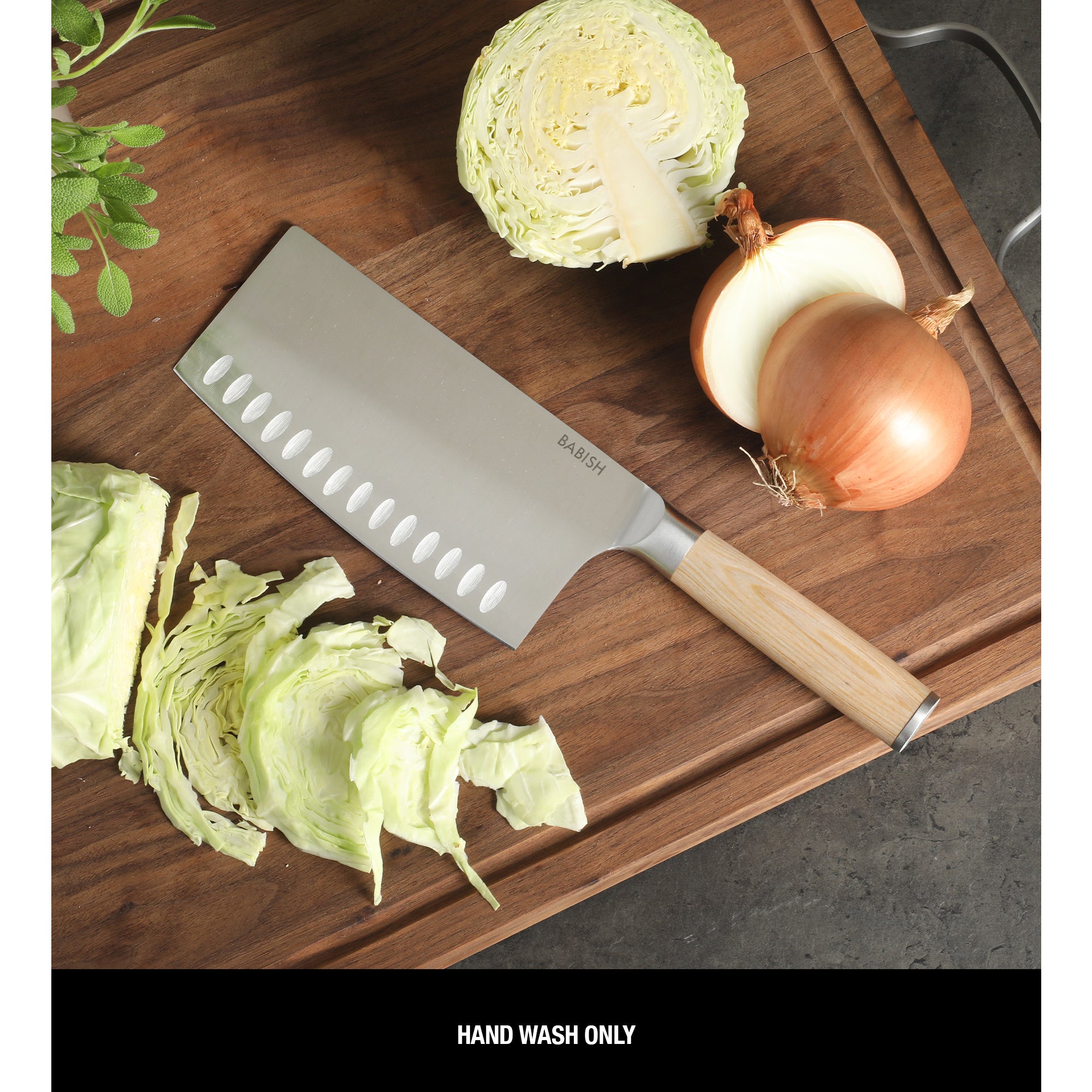 Babish 6.5-Inch Forged Cleaver Knife with Pakka Wood Handle – High-Carbon 1.4116 German Steel Full Tang Kitchen Knife for Heavy-Duty Chopping and Slicing