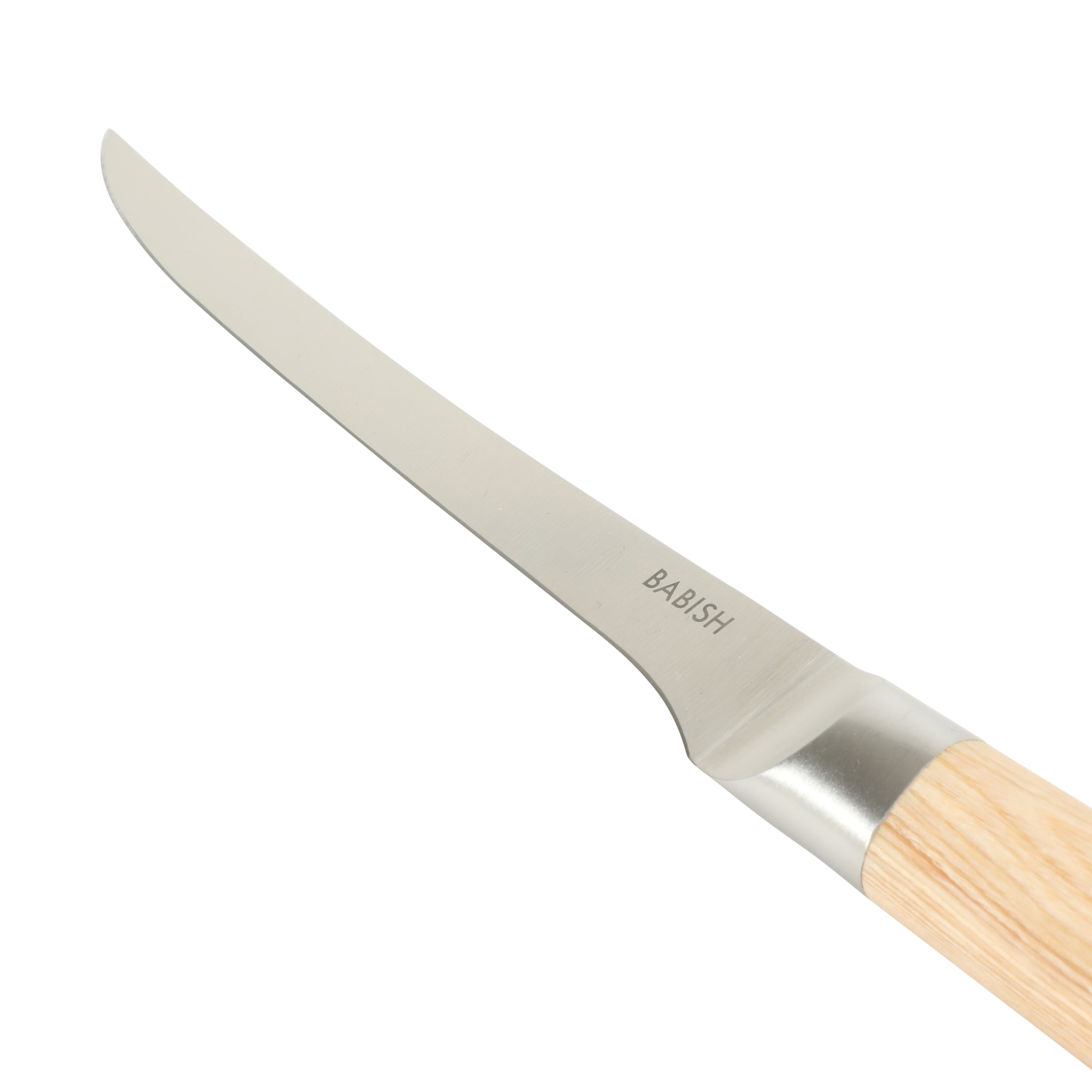 Babish 1.4116 German Stainless Steel Boning & Fillet Knife with Pakka Wood Handle – 6-Inch Full-Tang Flexible Kitchen Knife for Meat, Poultry, Fish & Precision Butchering