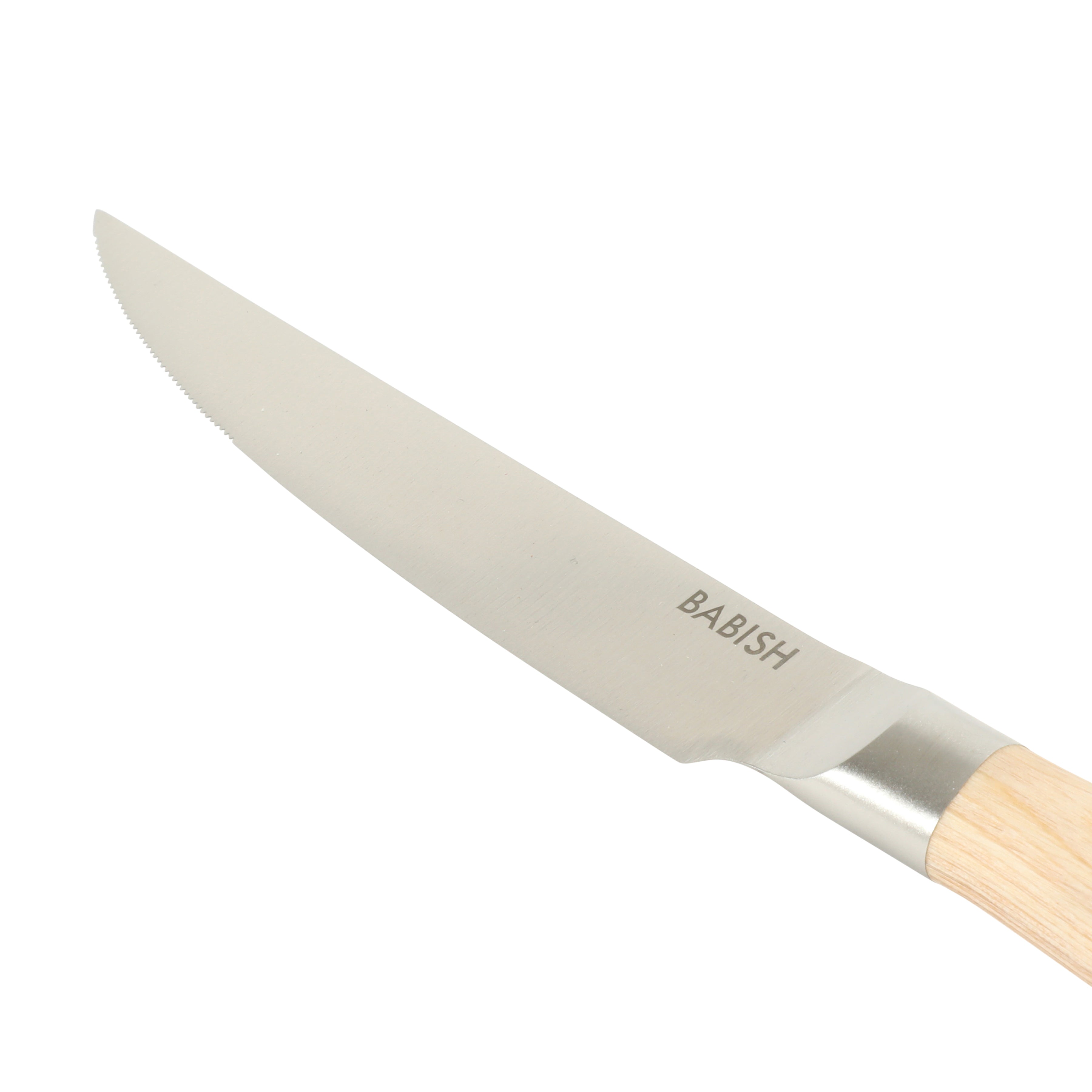 Babish 4-Piece 1.4116 German Stainless Steel Steak Knife Set with Pakka Wood Handles – Full-Tang Steak Knives for Dining, Entertaining & Everyday Table Use