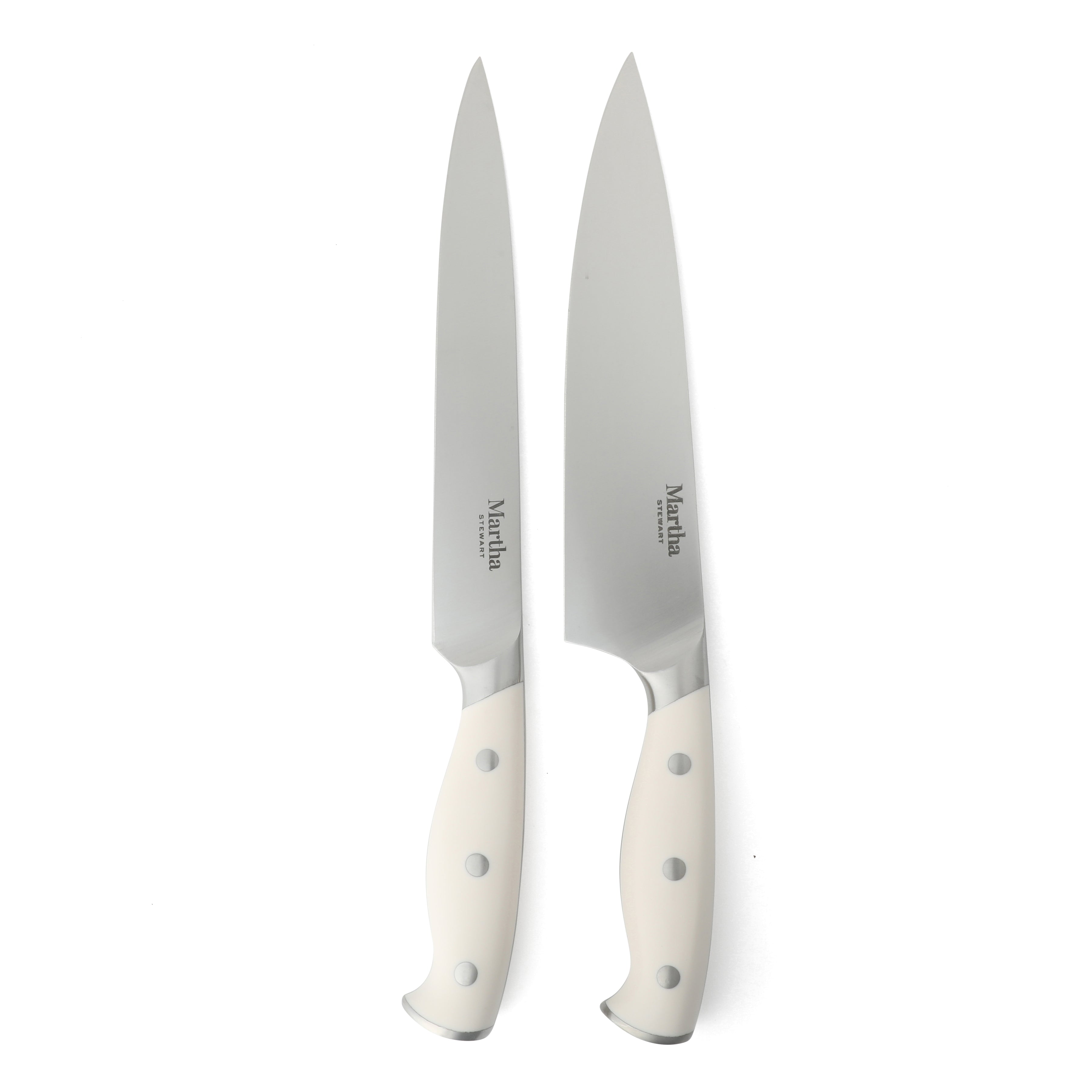 Martha Stewart Greeley Forged High Carbon Stainless Steel 14 Piece Knife Block Set, Kitchen Knife Set with Acacia Wood Block, Chef Knife