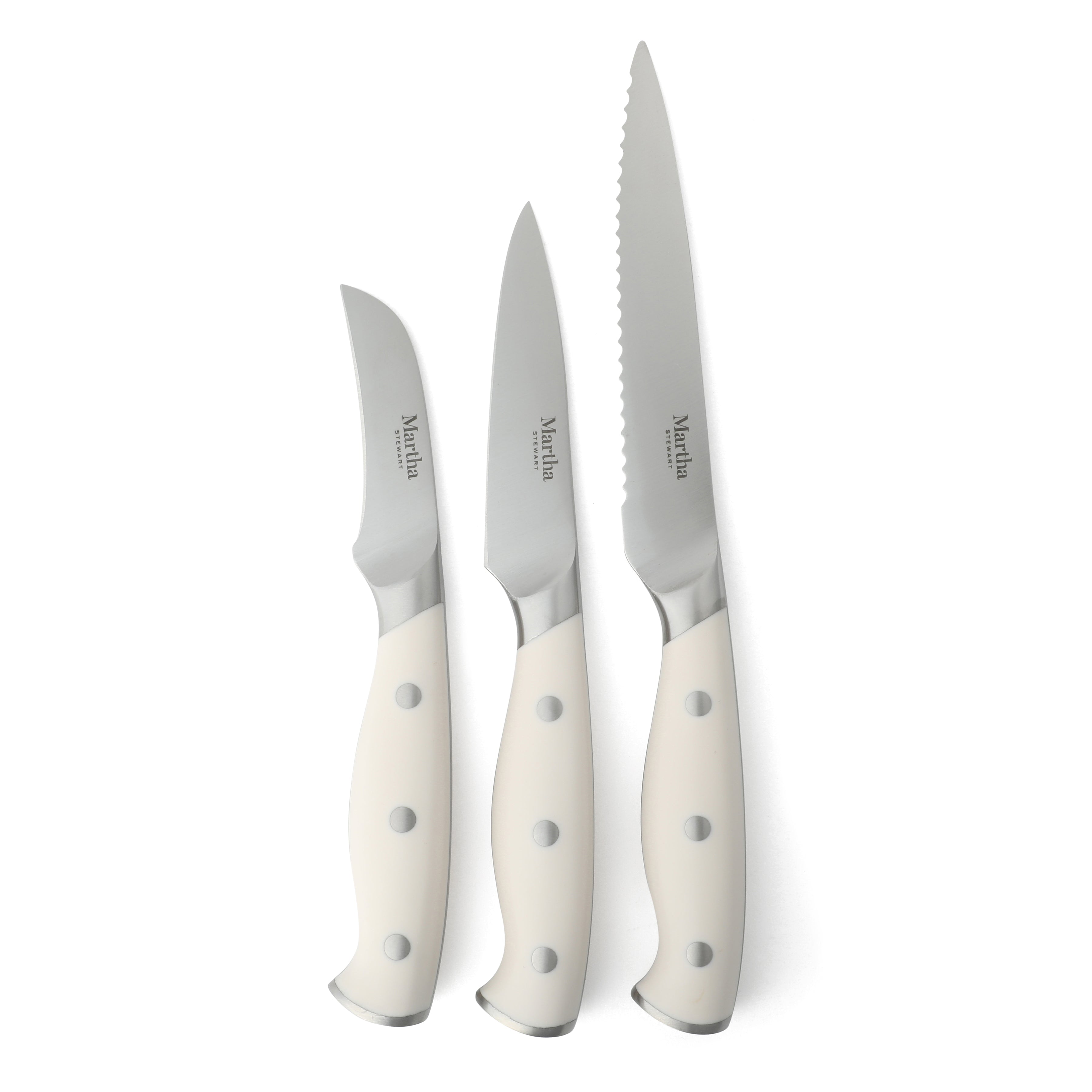 Martha Stewart Greeley Forged High Carbon Stainless Steel 14 Piece Knife Block Set, Kitchen Knife Set with Acacia Wood Block, Chef Knife
