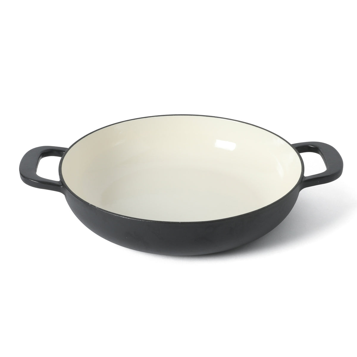 Martha Stewart Gatwick Enameled Cast Iron Braiser with Lid, 3.5-Quart Braiser Pan for Stovetop & Oven, Cast Iron Braising Pan with Gold Knob