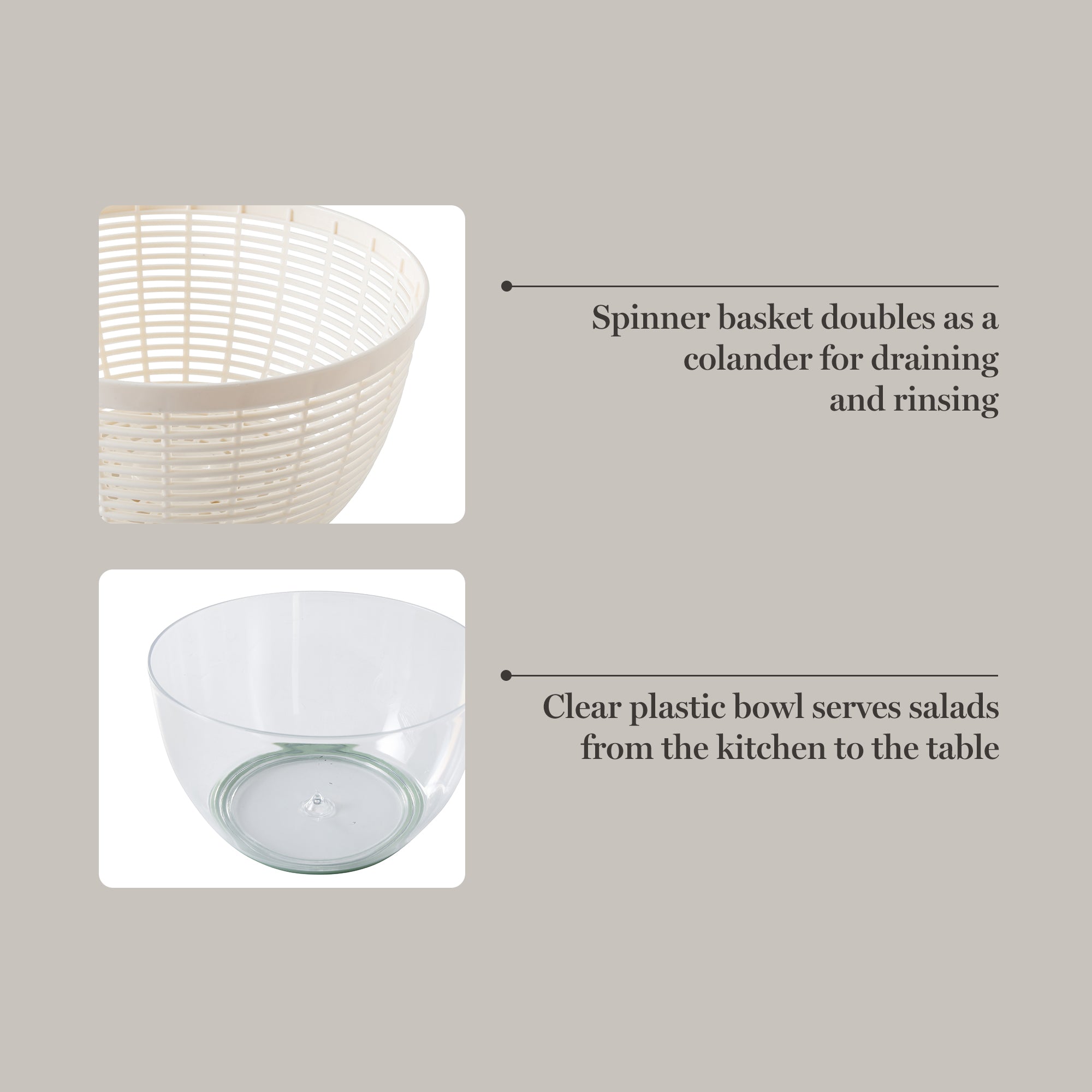 Martha Stewart Gulfwind 6.3 Qt Salad Spinner, Fruit Washer, Fruit Washing Bowl with Strainer, Vegetable Cleaner, Salad Cleaner, Lettuce Washer