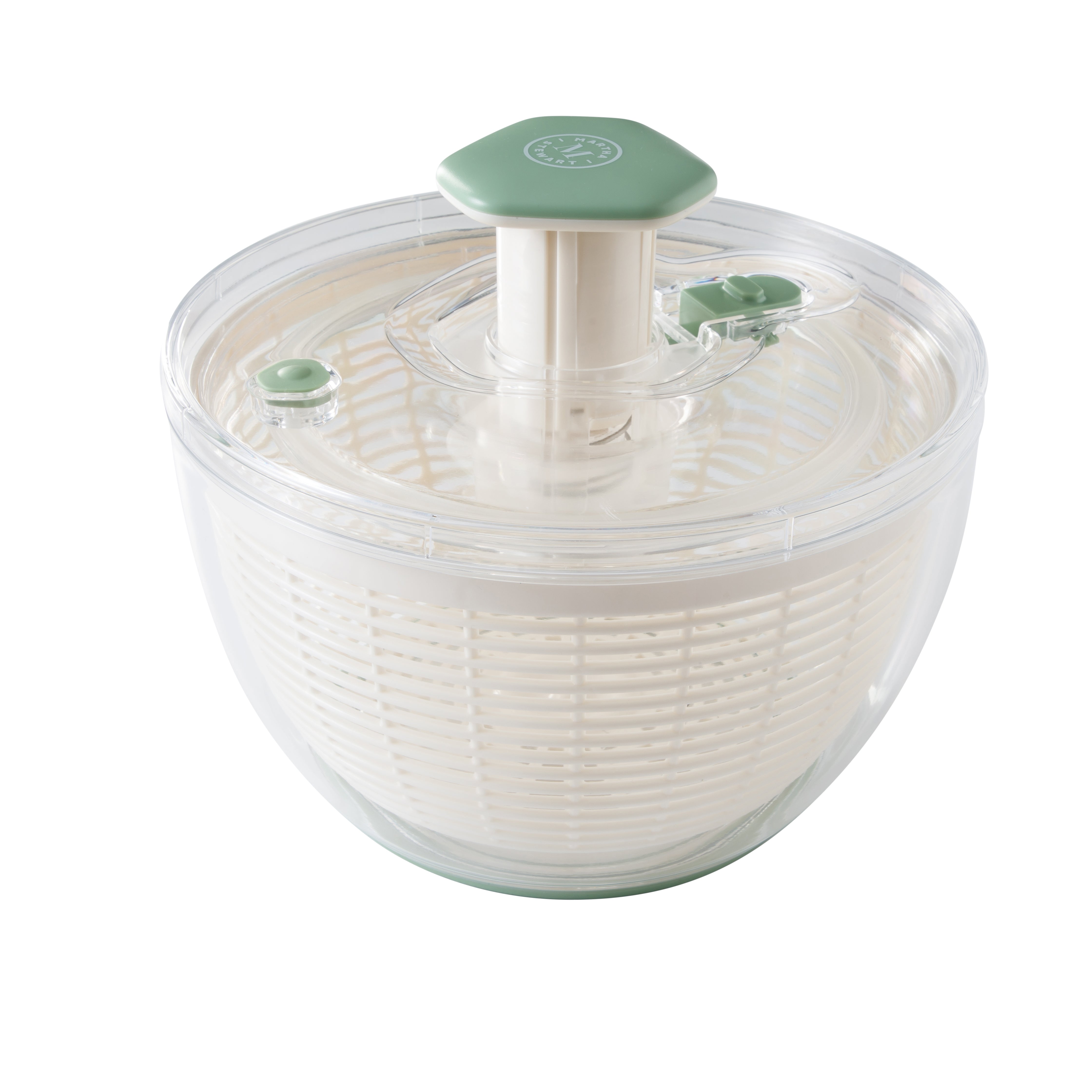 Martha Stewart Gulfwind 6.3 Qt Salad Spinner, Fruit Washer, Fruit Washing Bowl with Strainer, Vegetable Cleaner, Salad Cleaner, Lettuce Washer