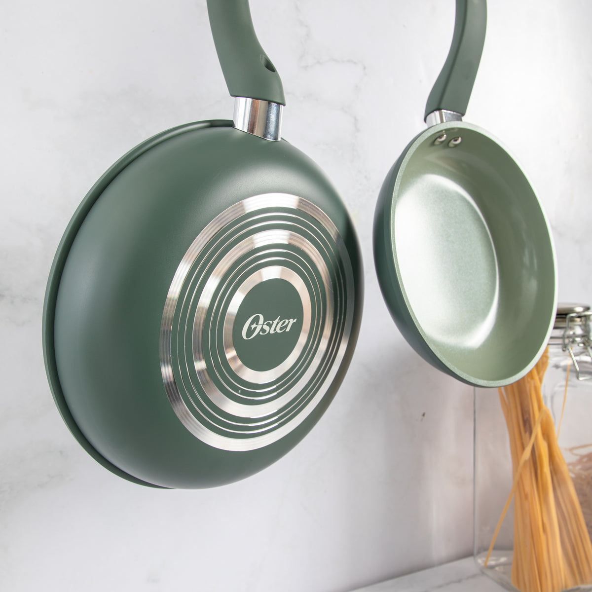 Oster Sutterville Choice 10-Piece Ceramic Nonstick Cookware Set, PFAS Free