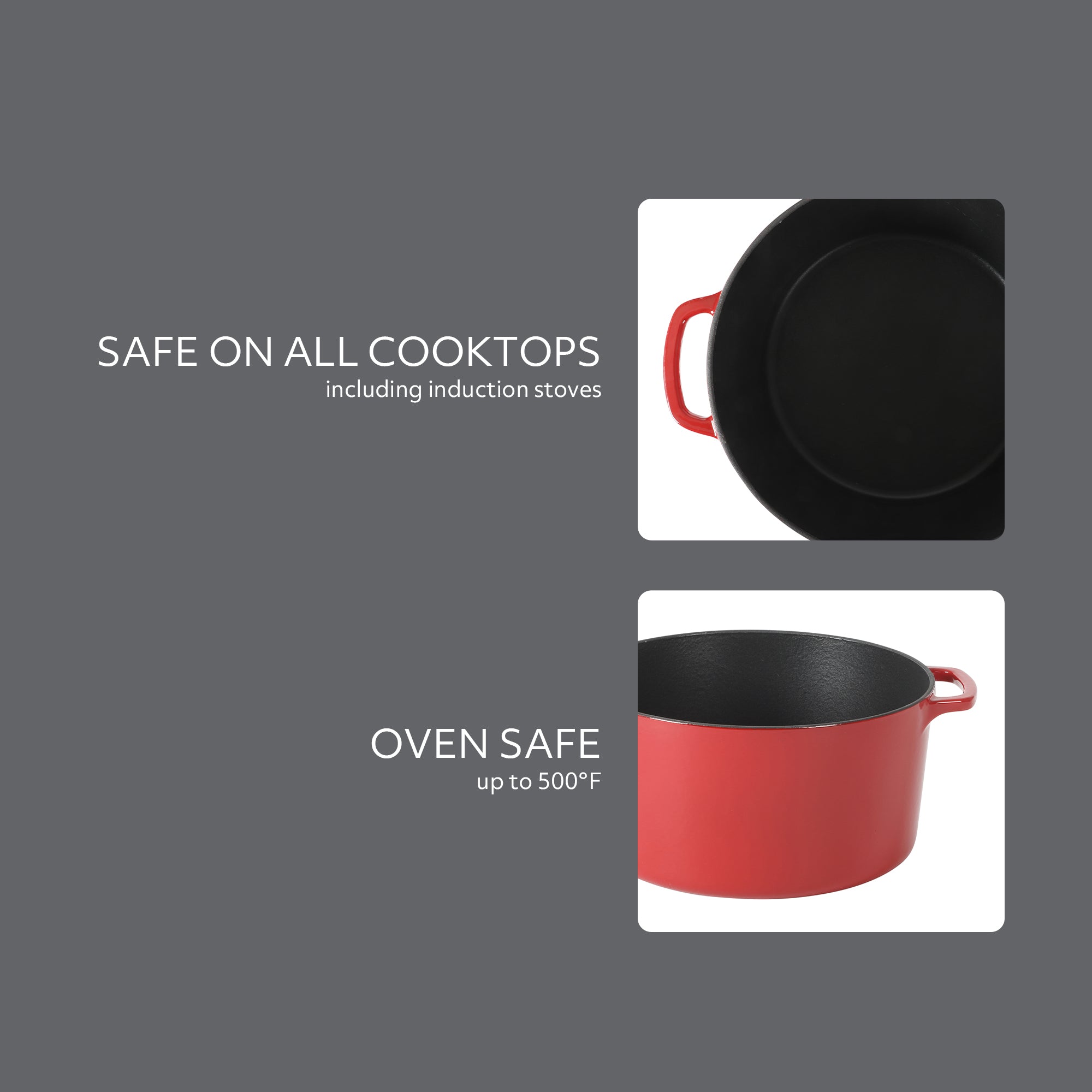 Sur La Table Kitchen Essentials Supper Club 5-Quart Enamel-Coated Cast Iron Dutch Oven Pot with Oven Safe Glass Lid, Oven-to-Table Cookware for Bread, Soups, Stews & Braising