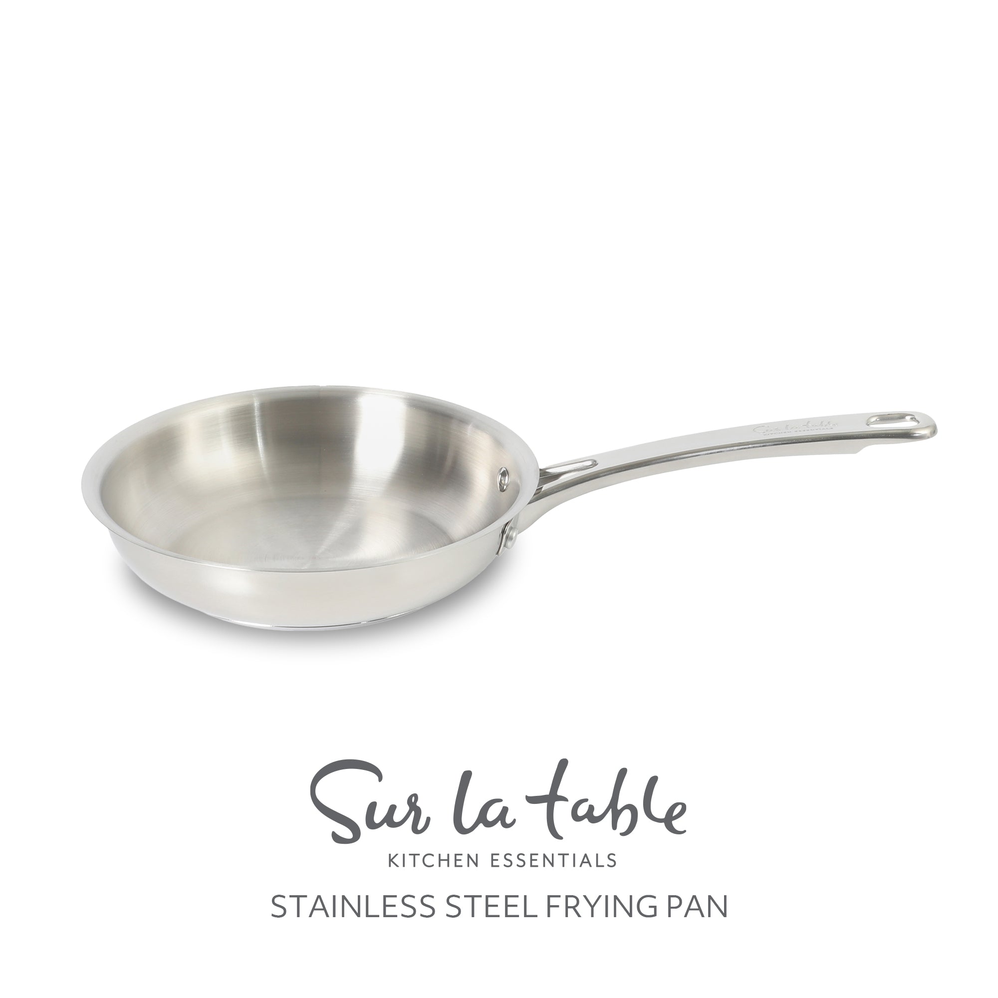Sur La Table Kitchen Essentials Chef's Deck Stainless Steel Frying Pan – Induction Ready Skillet with Tri-Ply  Base, Polished Finish & Hollow Stay-Cool Handle