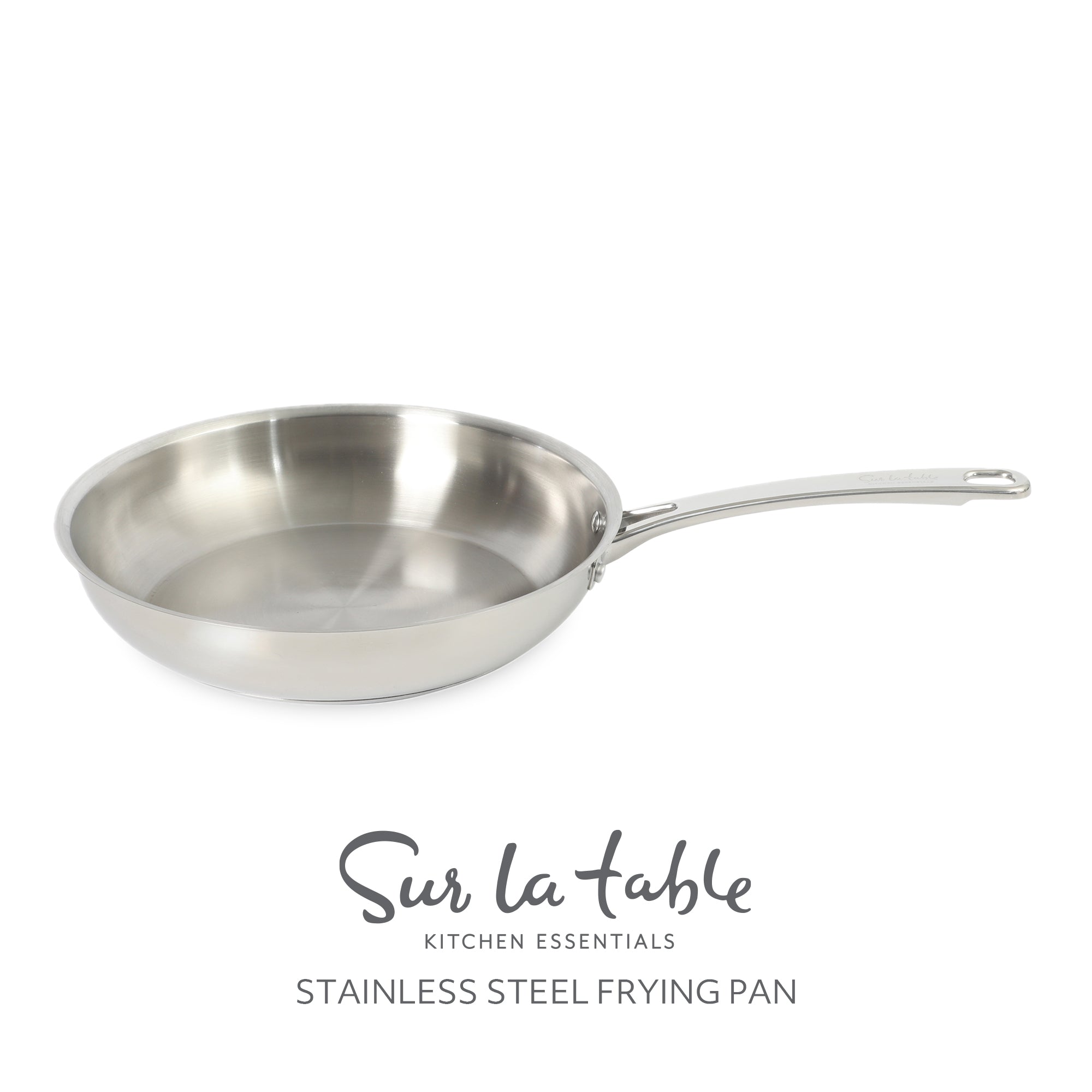 Sur La Table Kitchen Essentials Chef's Deck Stainless Steel Frying Pan – Induction Ready Skillet with Tri-Ply  Base, Polished Finish & Hollow Stay-Cool Handle