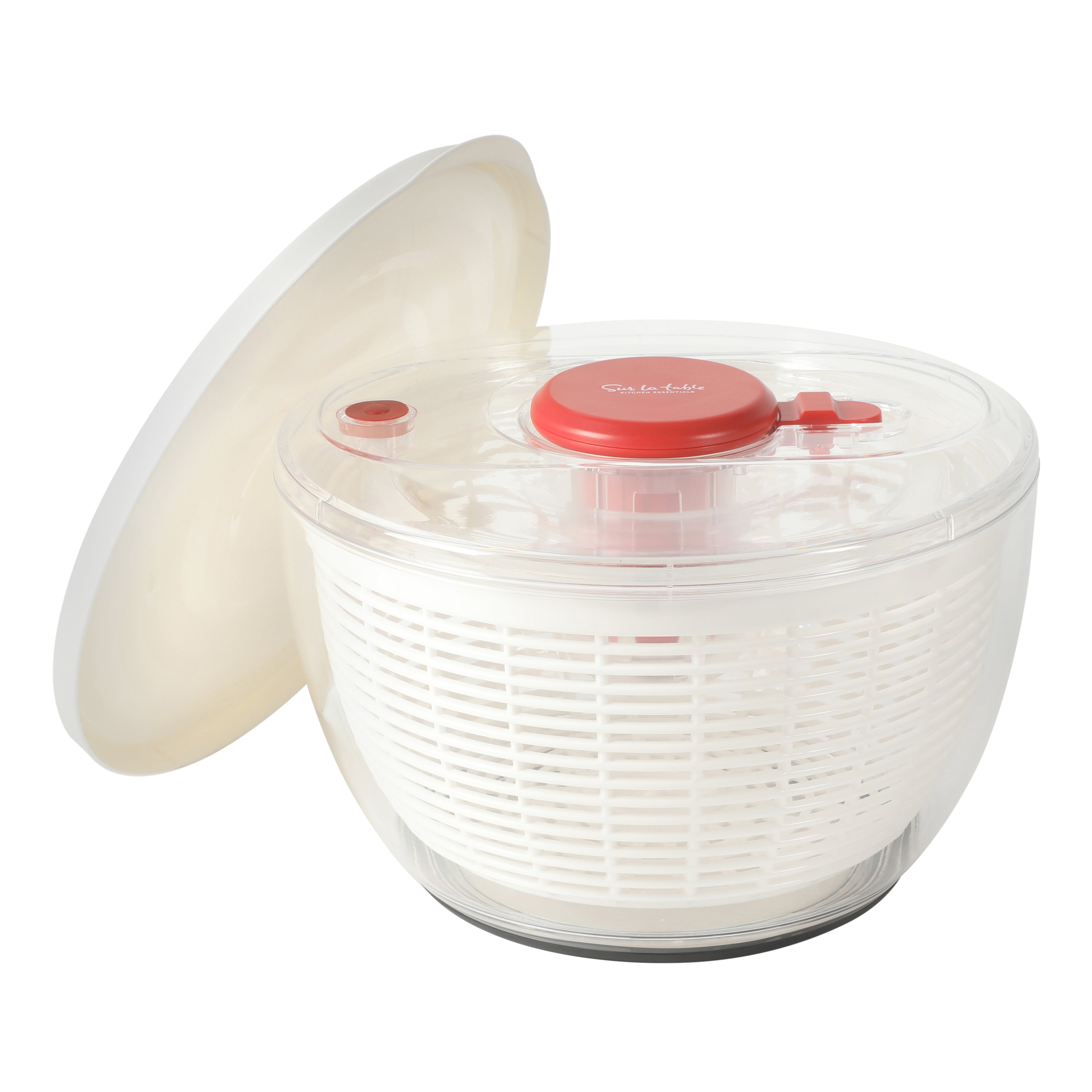 Sur La Table Kitchen Essential 6.3 Qt Salad Spinner, Fruit Washer, Fruit Washing Bowl with Strainer, Vegetable Cleaner, Salad Cleaner, Lettuce Washer
