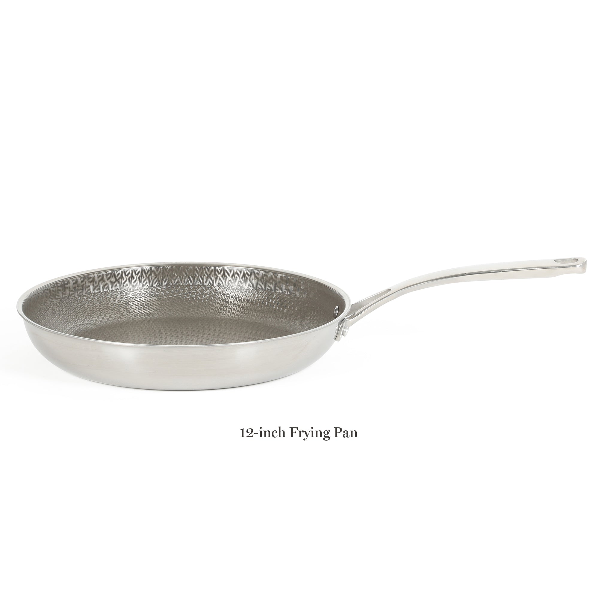Martha Stewart Badgley Hybrid Nonstick 12 Inch TriPly Stainless Steel Large Fry Pan With Lid & Stay Cool Handle - Laser Etched Non-Toxic Nonstick Skillet - Dishwasher and Induction Safe