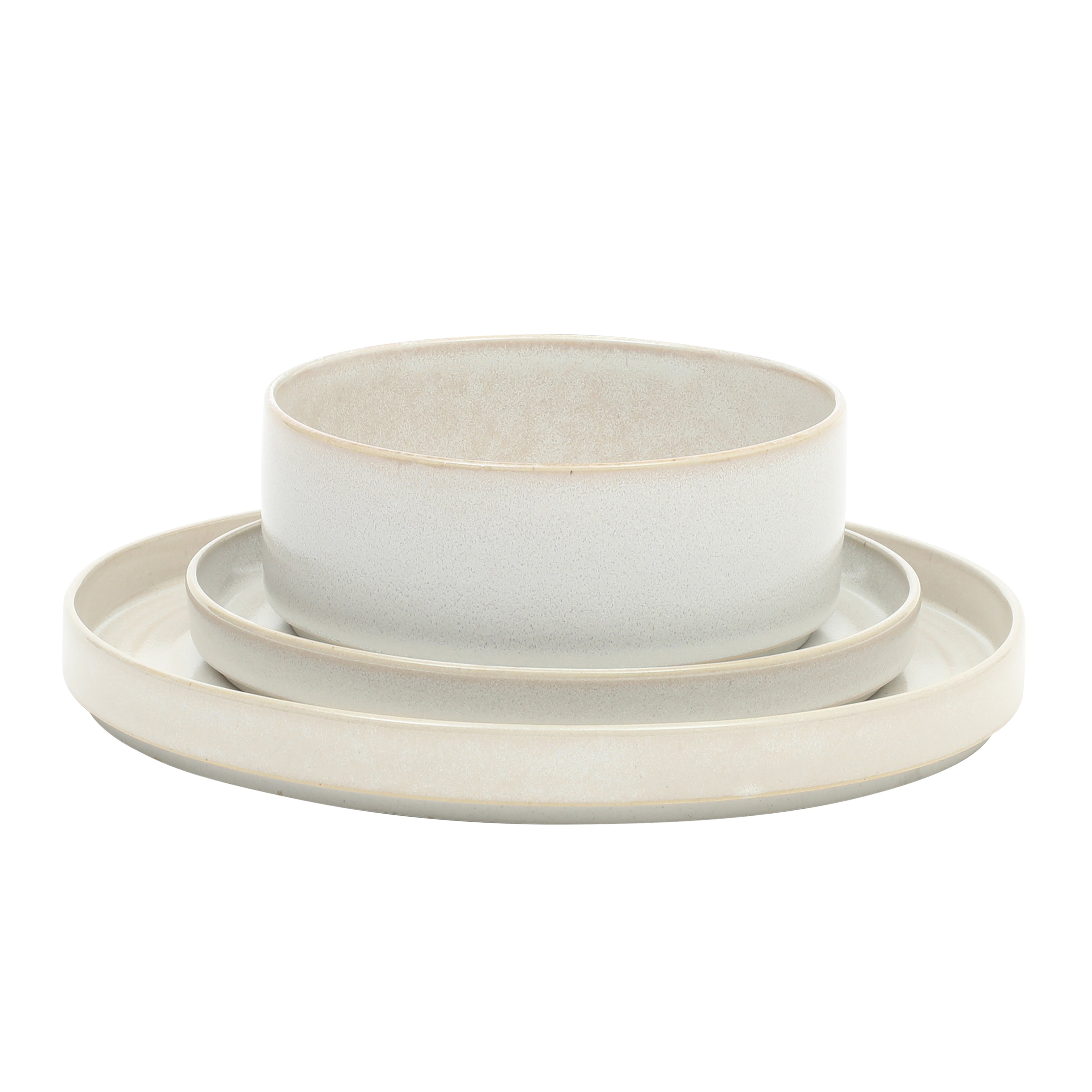 Gibson Elite Echo Bay 12 Piece Porcelain Reactive Glaze (Service for 4) Ceramic Plates and Bowls Modern Stackable Dinnerware Set