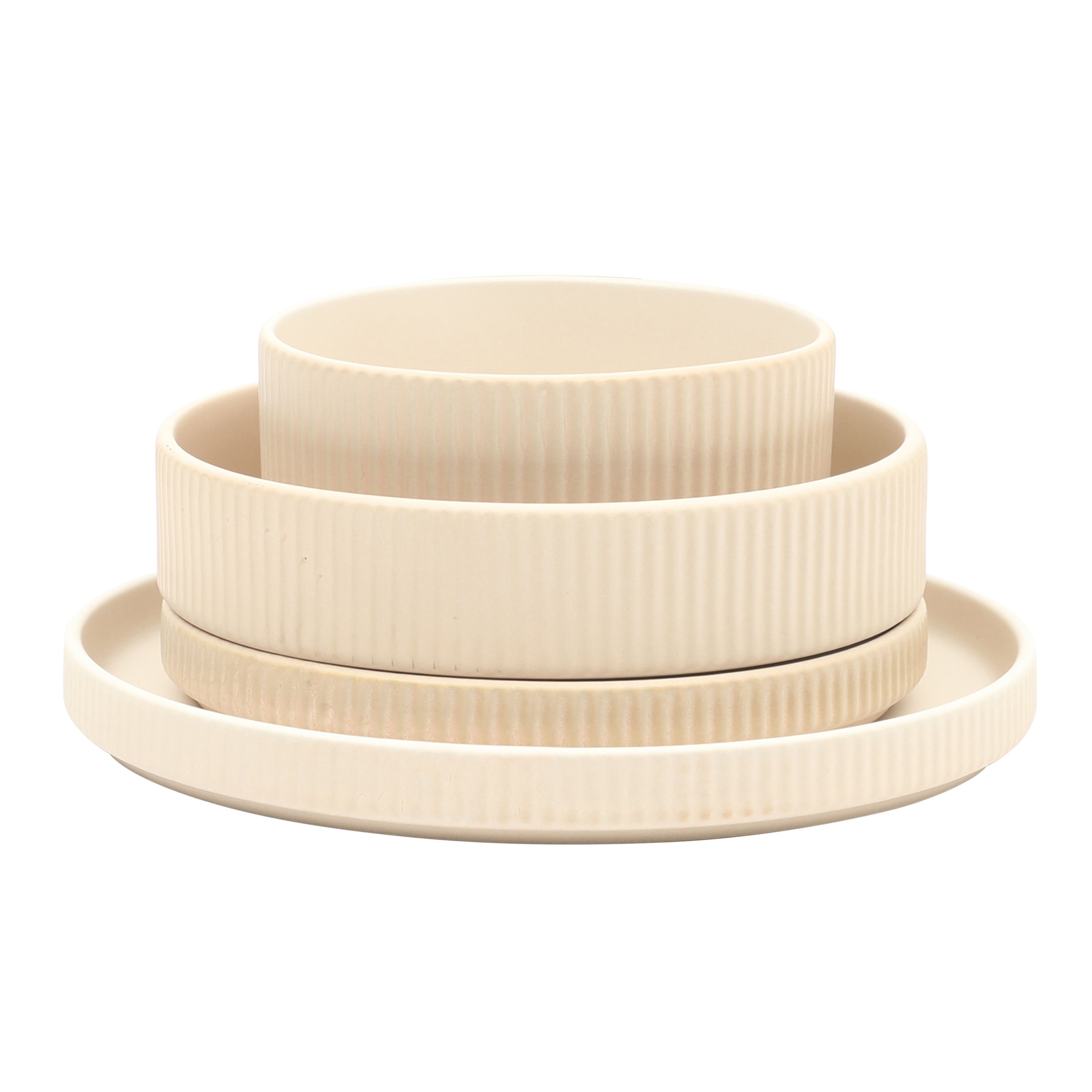 Gibson Elite Deerfield 16-Piece Stoneware Dinnerware Set – Stackable Plates and Bowls, Reactive Glaze Finish, Service for 4 – Microwave & Dishwasher Safe