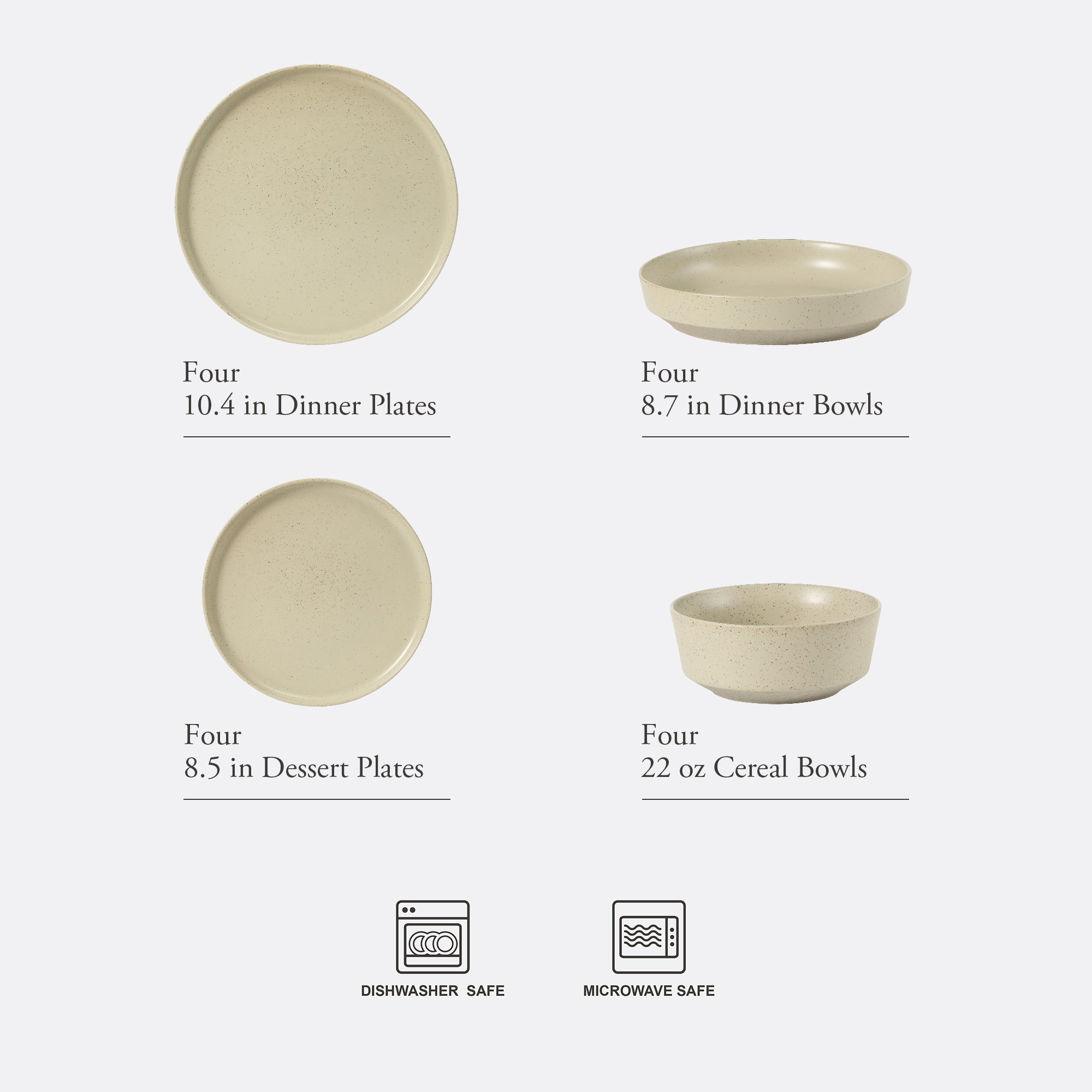 Gibson Elite Overbrook 16-Piece Pottery Clay Stoneware Dinnerware Set –  Reactive Glaze, Stackable Plates and Bowls w/ Pasta Bowl, Service for 4 – Microwave & Dishwasher Safe