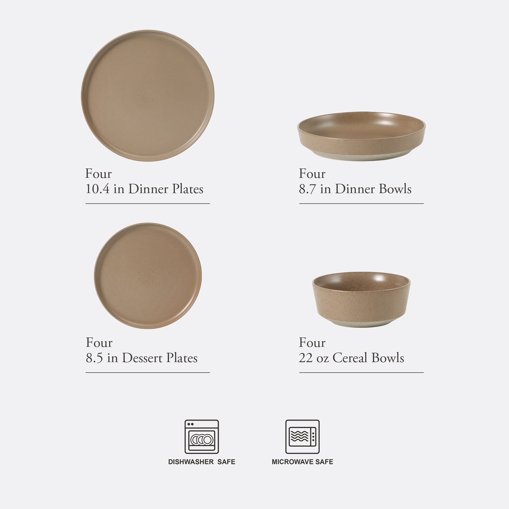 Gibson Elite Overbrook 16-Piece Pottery Clay Stoneware Dinnerware Set –  Reactive Glaze, Stackable Plates and Bowls w/ Pasta Bowl, Service for 4 – Microwave & Dishwasher Safe