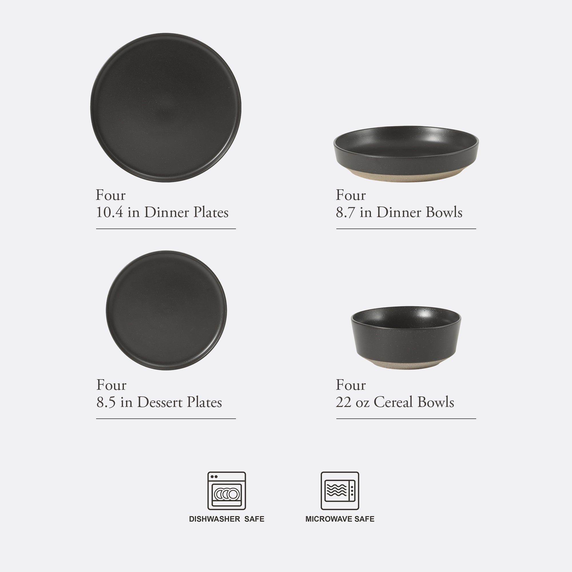 Gibson Elite Overbrook 16-Piece Pottery Clay Stoneware Dinnerware Set –  Reactive Glaze, Stackable Plates and Bowls w/ Pasta Bowl, Service for 4 – Microwave & Dishwasher Safe