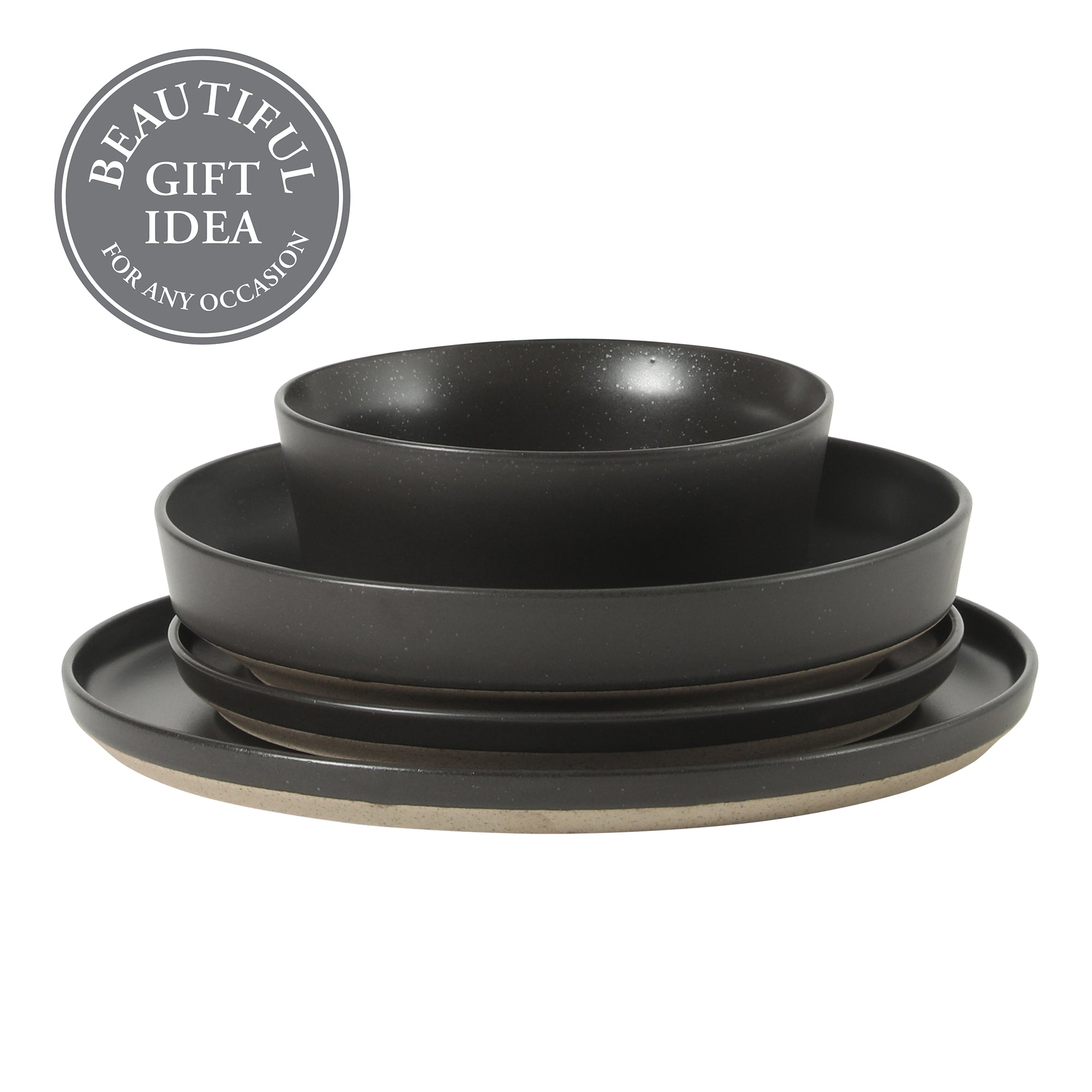 Gibson Elite Overbrook 16-Piece Pottery Clay Stoneware Dinnerware Set –  Reactive Glaze, Stackable Plates and Bowls w/ Pasta Bowl, Service for 4 – Microwave & Dishwasher Safe