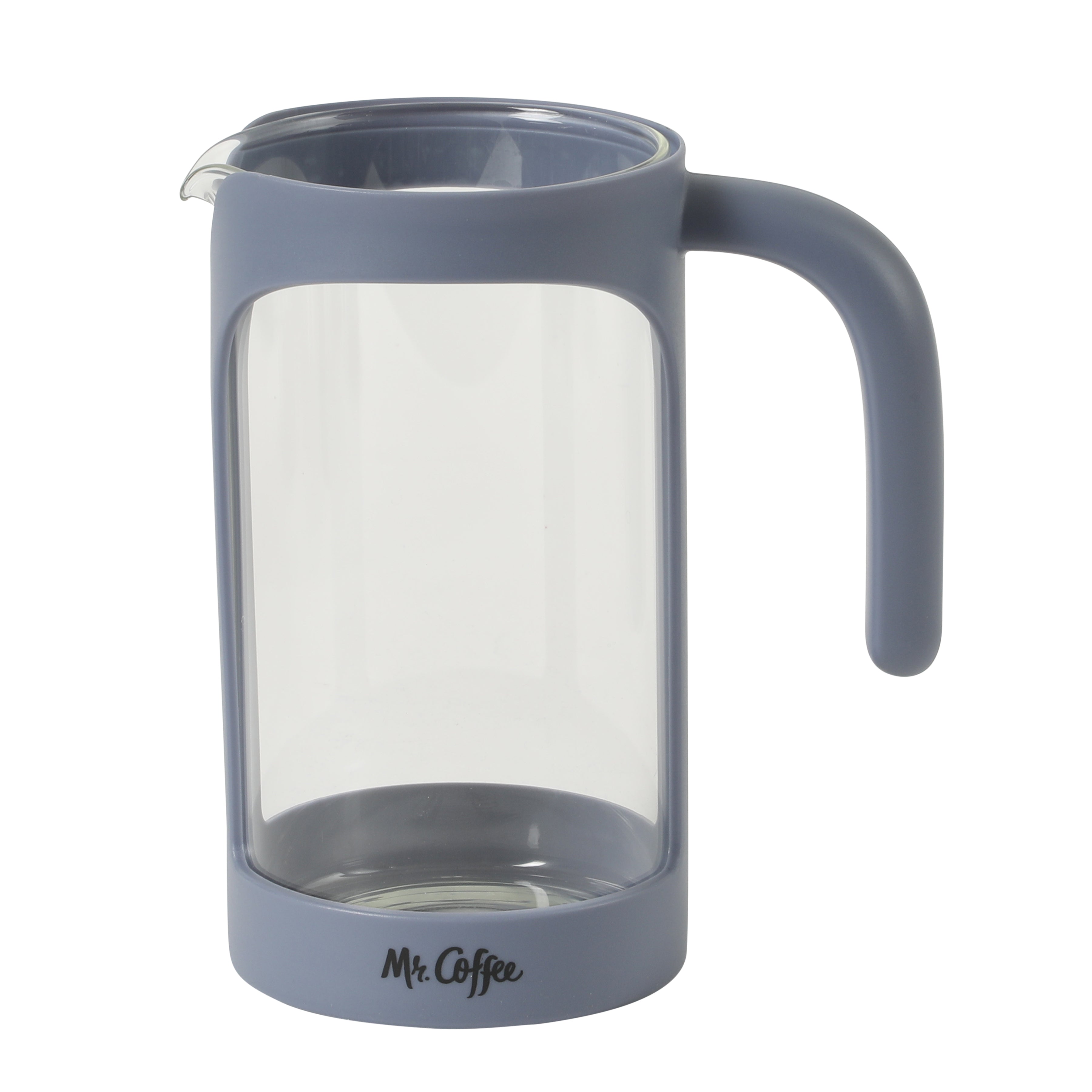 Mr. Coffee Retro Brew French Press Coffee Maker, 31 oz. Glass Carafe with High Heat Resistant Durable Borosilicate Glass & Colorful Frame and Plunger, Includes Coffee Scoop