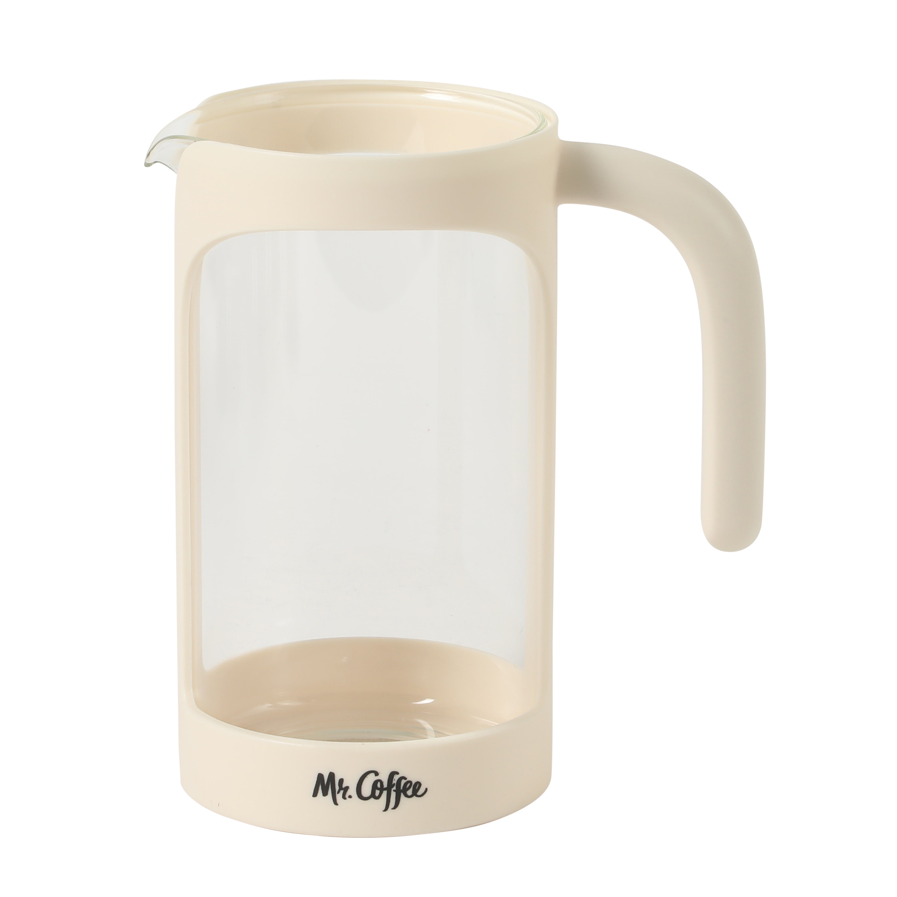 Mr. Coffee Retro Brew French Press Coffee Maker, 31 oz. Glass Carafe with High Heat Resistant Durable Borosilicate Glass & Colorful Frame and Plunger, Includes Coffee Scoop
