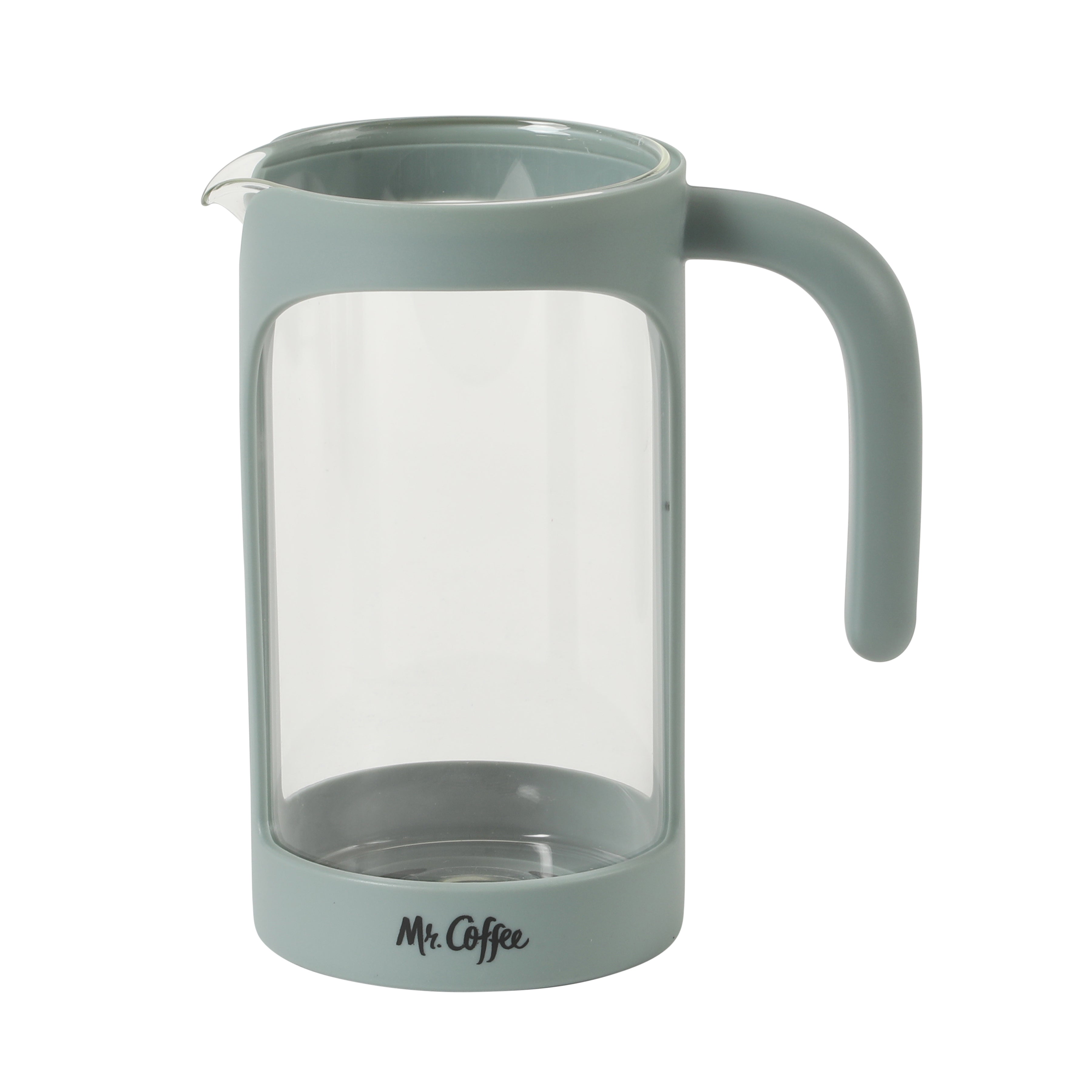 Mr. Coffee Retro Brew French Press Coffee Maker, 31 oz. Glass Carafe with High Heat Resistant Durable Borosilicate Glass & Colorful Frame and Plunger, Includes Coffee Scoop