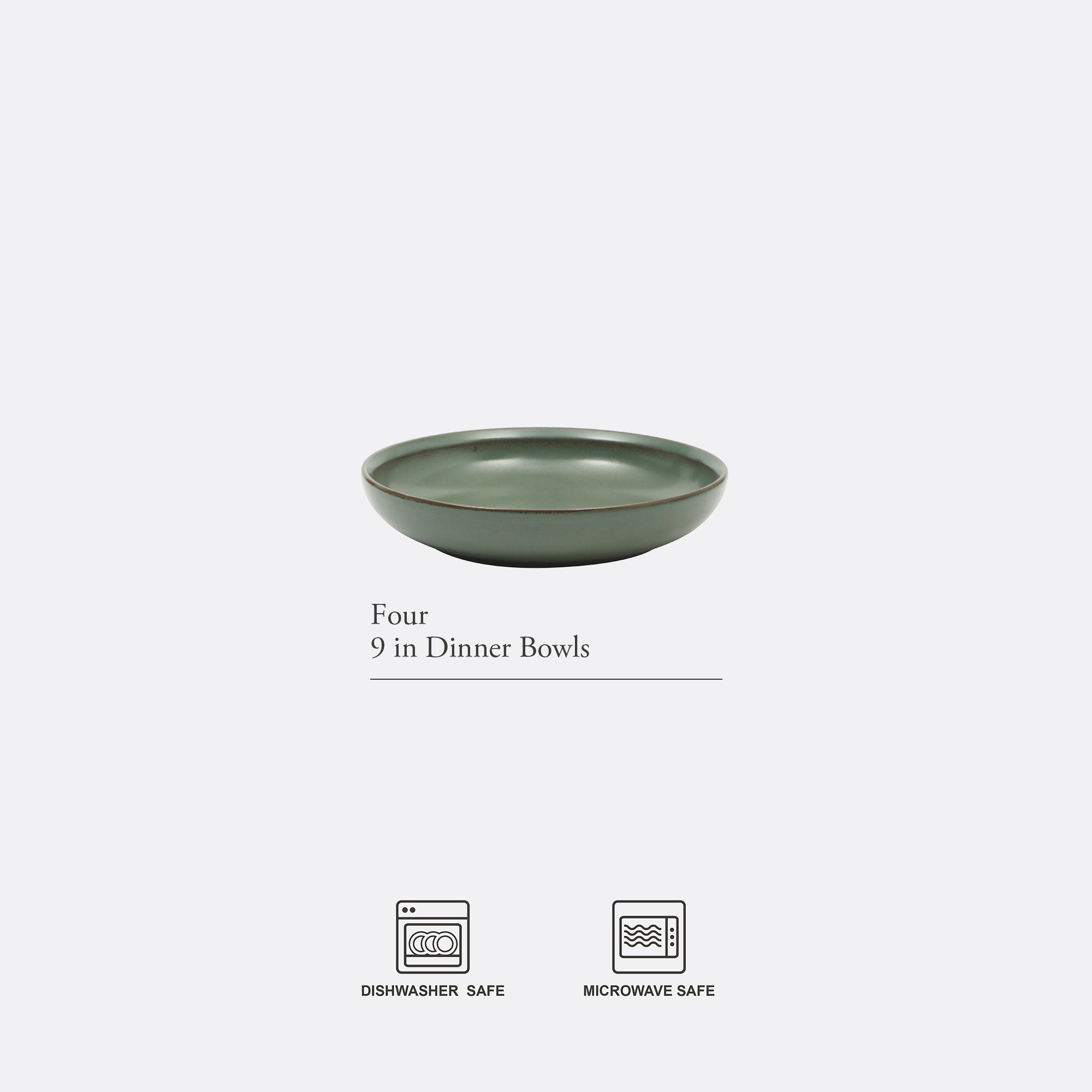 Gibson Elite Beckett 4-Piece Dinner Bowl Set – Reactive Glaze Stoneware – Shallow Pasta Bowls – Wide-Rim Round Design – Microwave & Dishwasher Safe