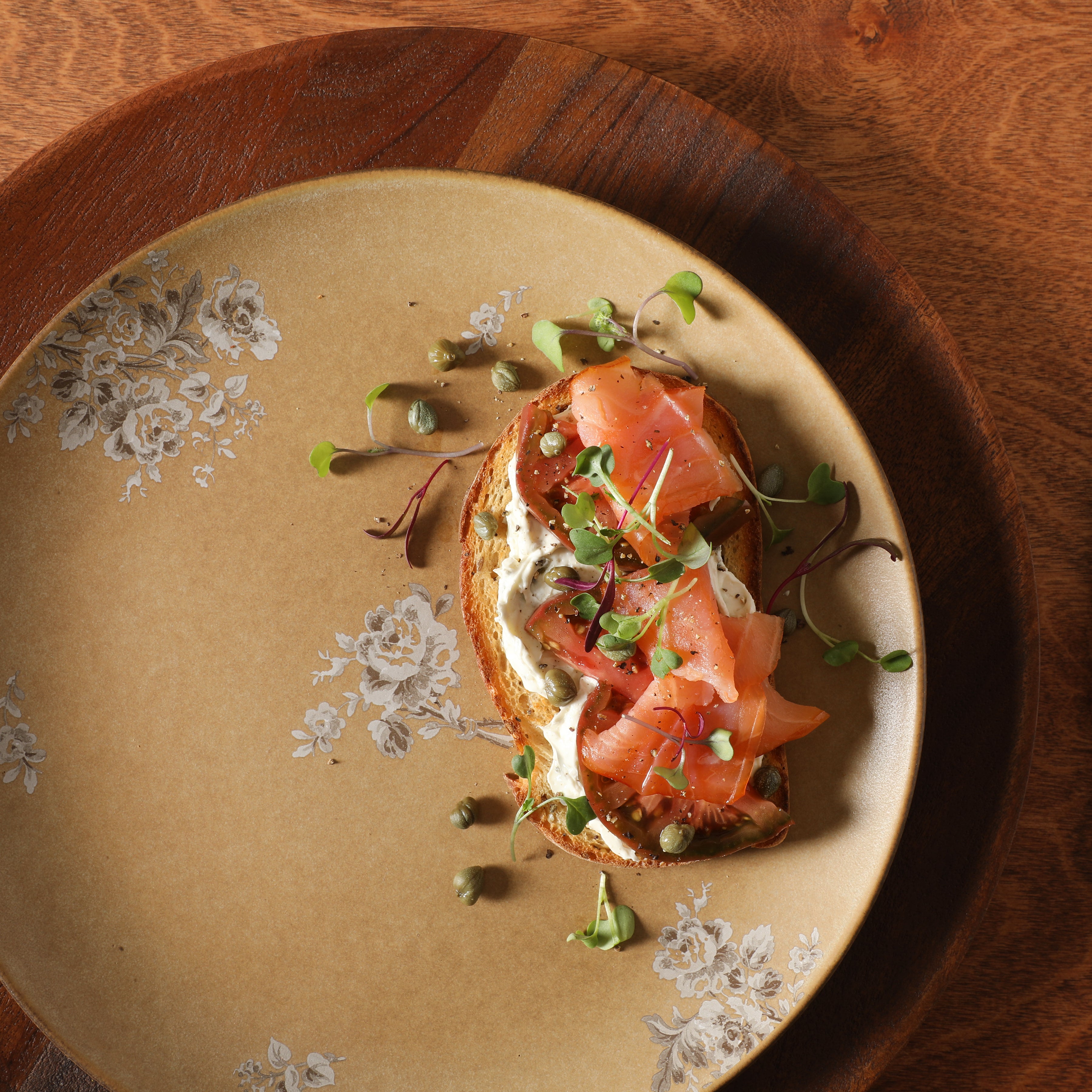 Gibson Elite Valencia Bloom 12 Piece Plates and Bowls Dinnerware Set - Taupe with Floral Decal Dishes - Microwave and Dishwasher Safe