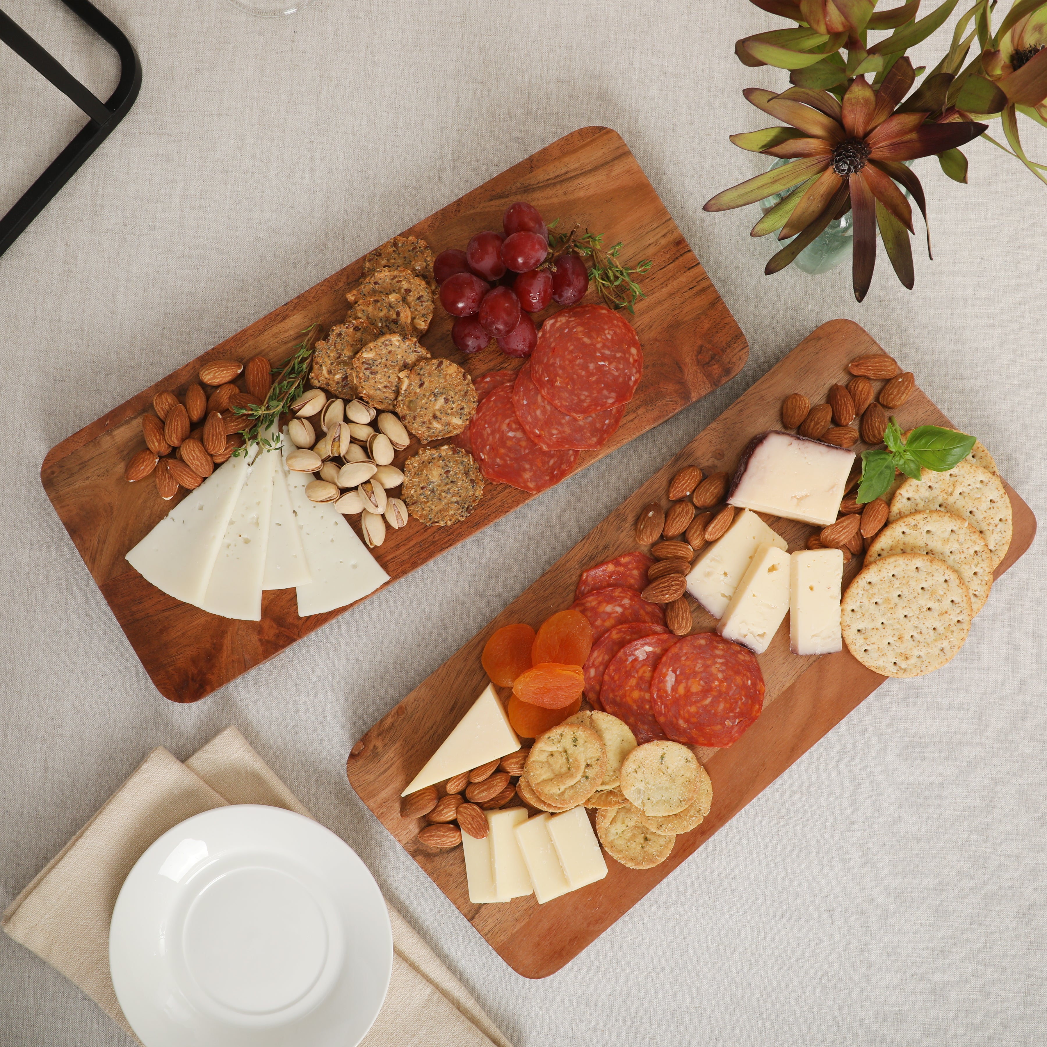 Gibson Home Gracious Dining 2-Tier Wooden Serving Tray with Metal Fram