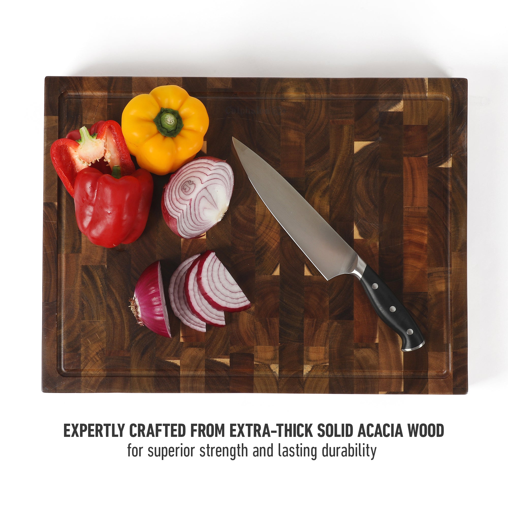 Calphalon Edge Guard End Grain Acacia Wood Cutting Board
