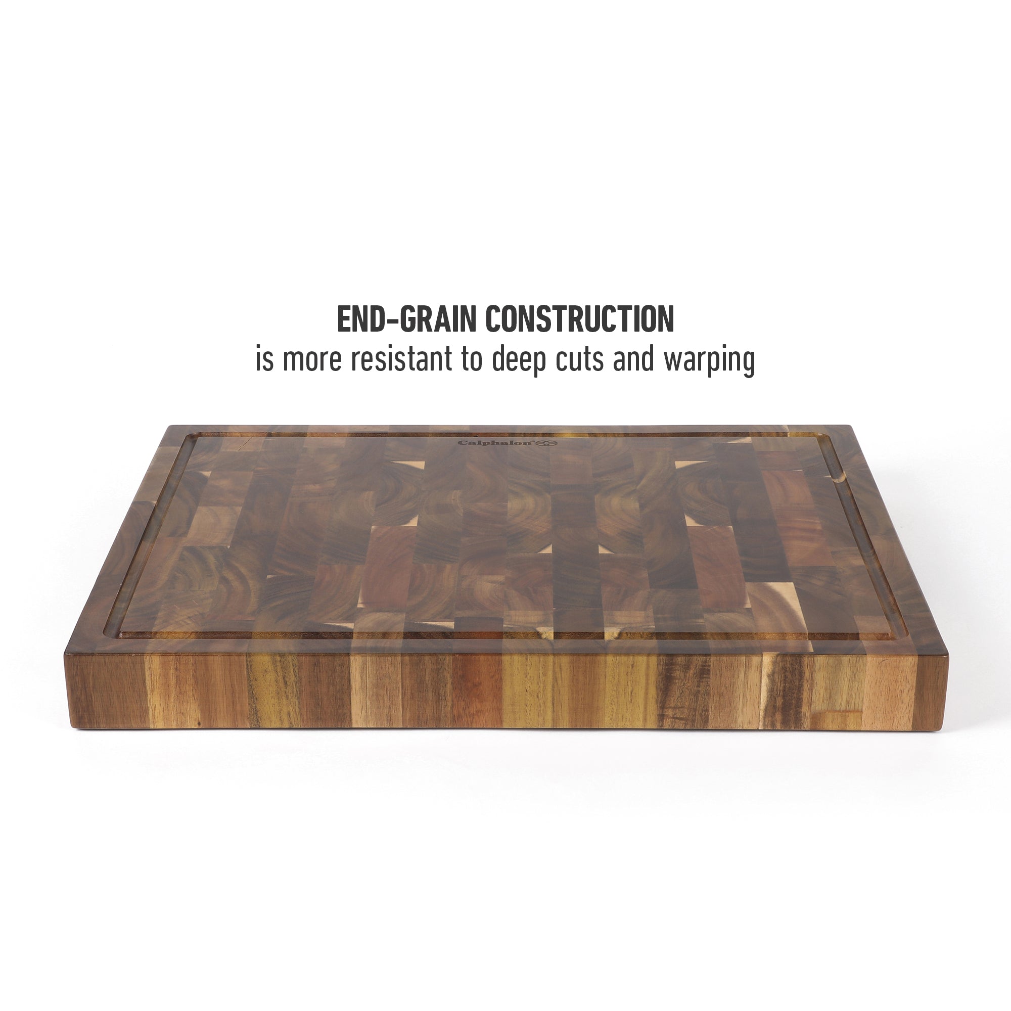 Calphalon Edge Guard End Grain Acacia Wood Cutting Board